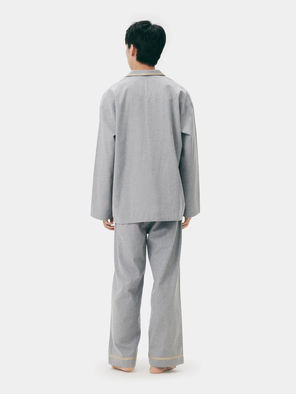 "Frame" Australian Wool-Cotton Loungewear Set – Heather Grey