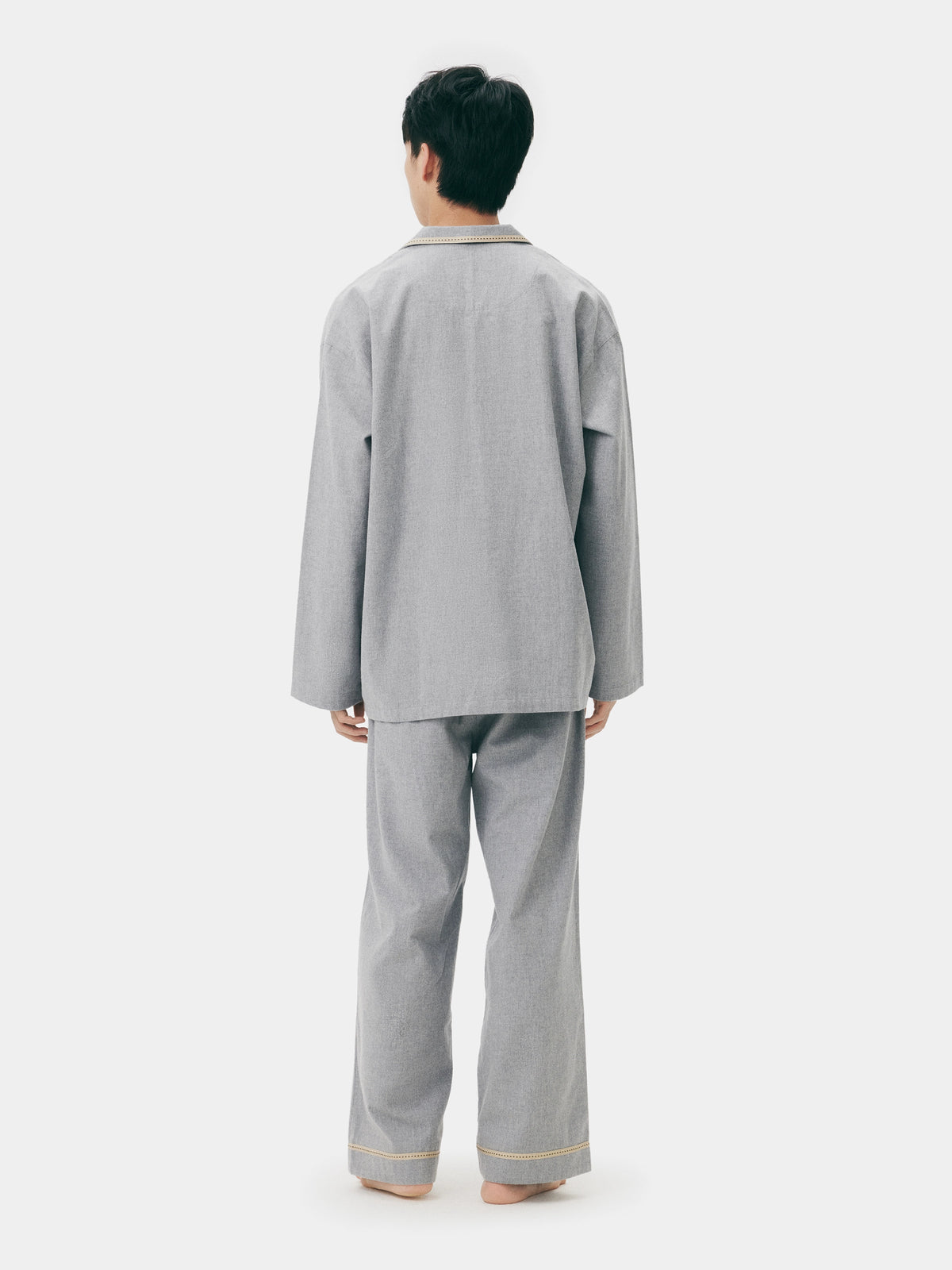 "Frame" Australian Wool-Cotton Loungewear Set – Heather Grey