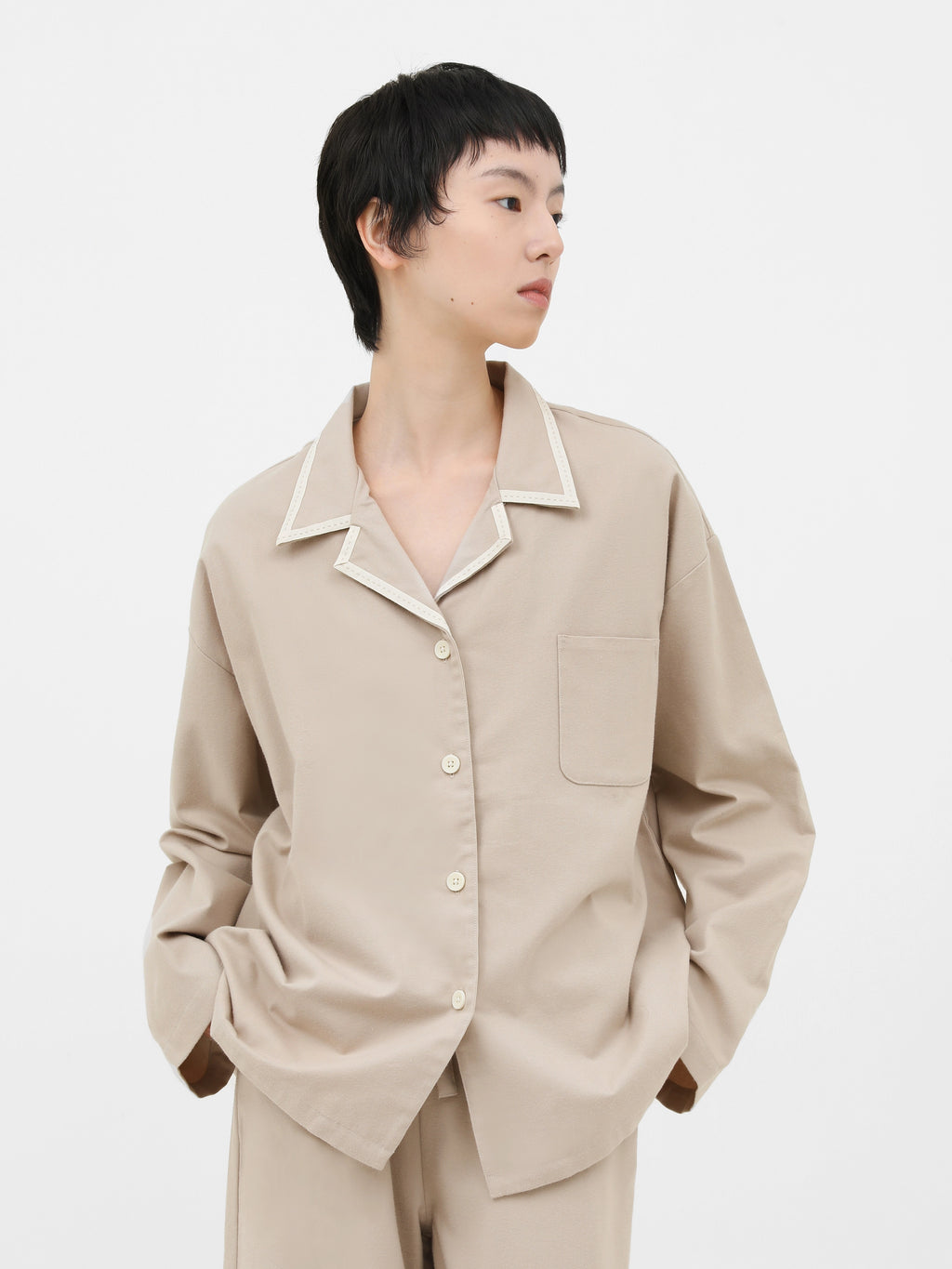 "Frame" Wool-Cotton Loungewear Set – Chestnut