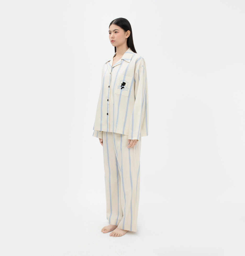 “Urban Jungle” Tencel Cotton Blend Loungewear Set White