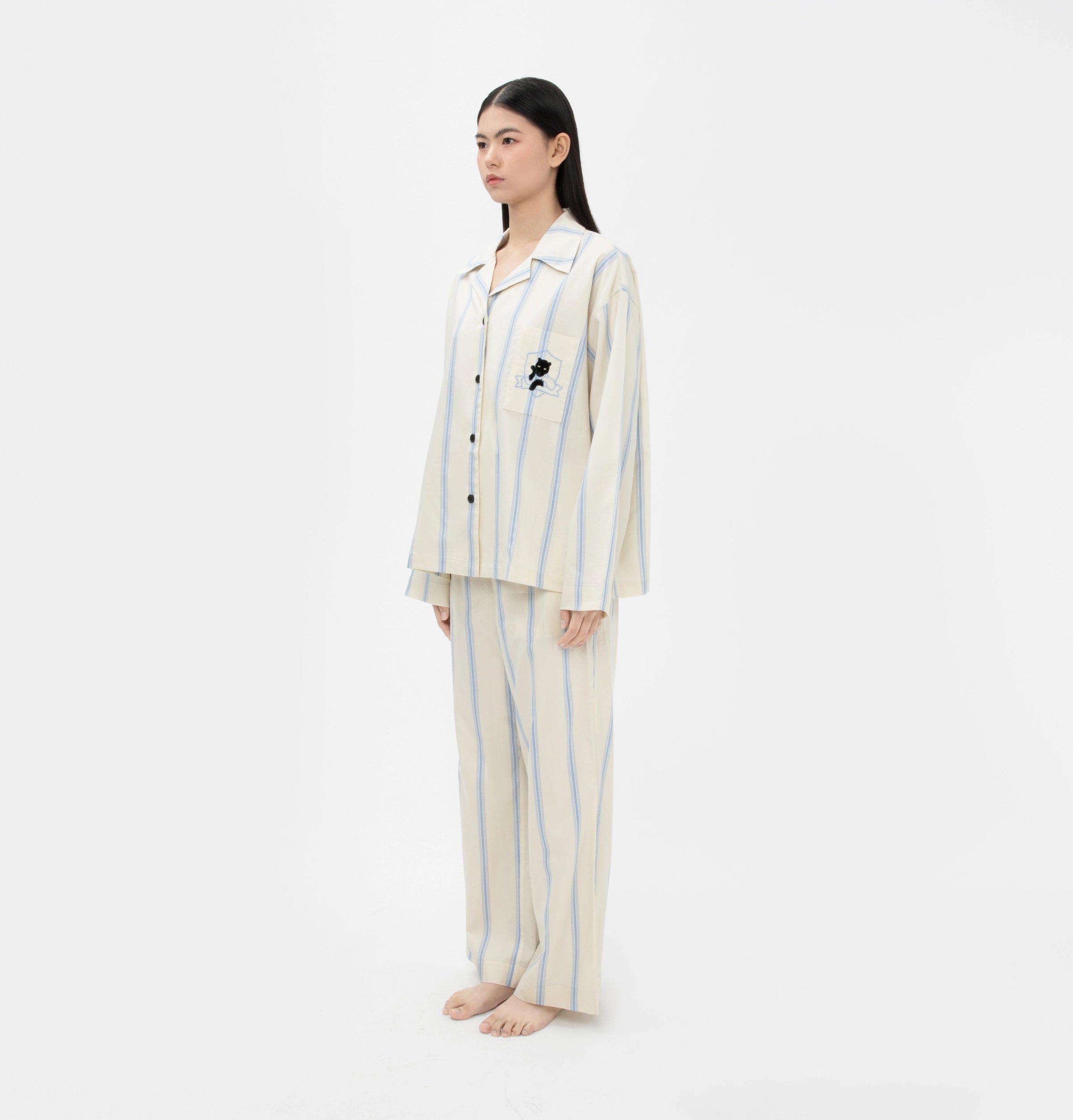 “Urban Jungle” Tencel Cotton Blend Loungewear Set White