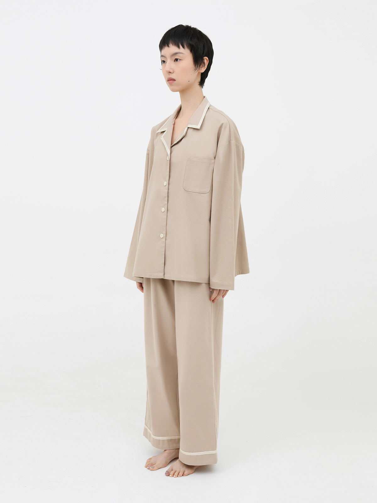 "Frame" Wool-Cotton Loungewear Set – Chestnut