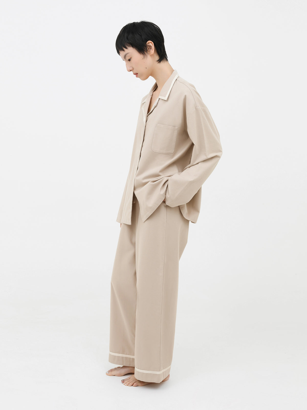 "Frame" Wool-Cotton Loungewear Set – Chestnut