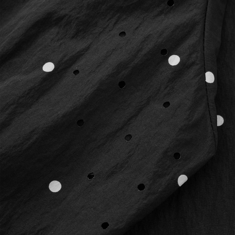 "Panda PomPom" Sun-pretective Outdoor Jacket Black Polka Dot