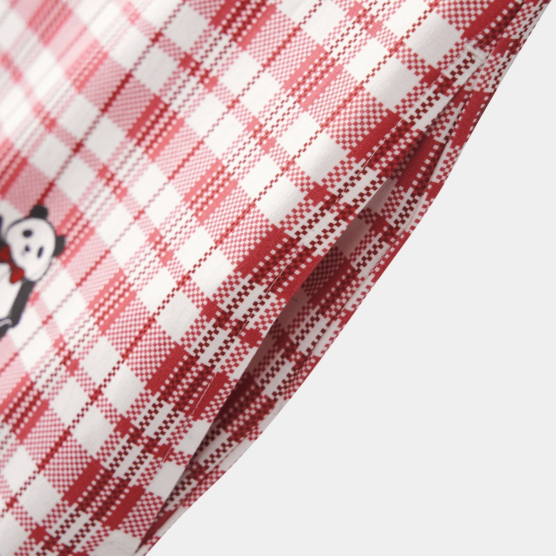 "Urban Jungle" Tencel Cotton Blend Short Sleeve Nightgown – Red Grid