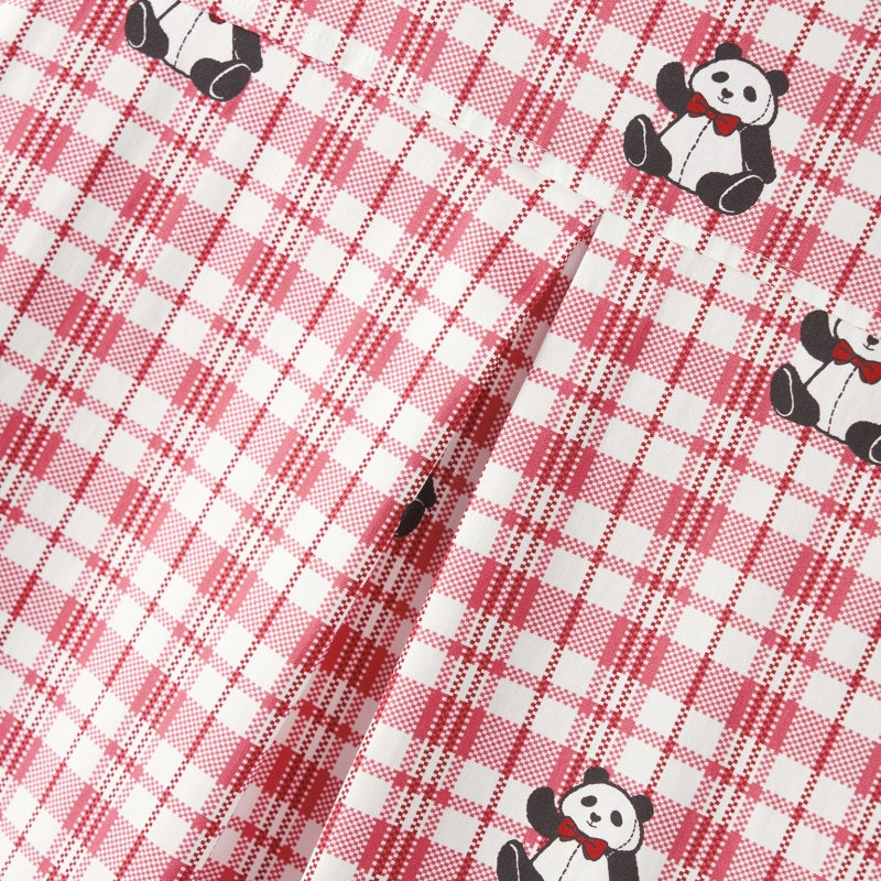 "Urban Jungle" Tencel Cotton Blend Short Sleeve Nightgown – Red Grid