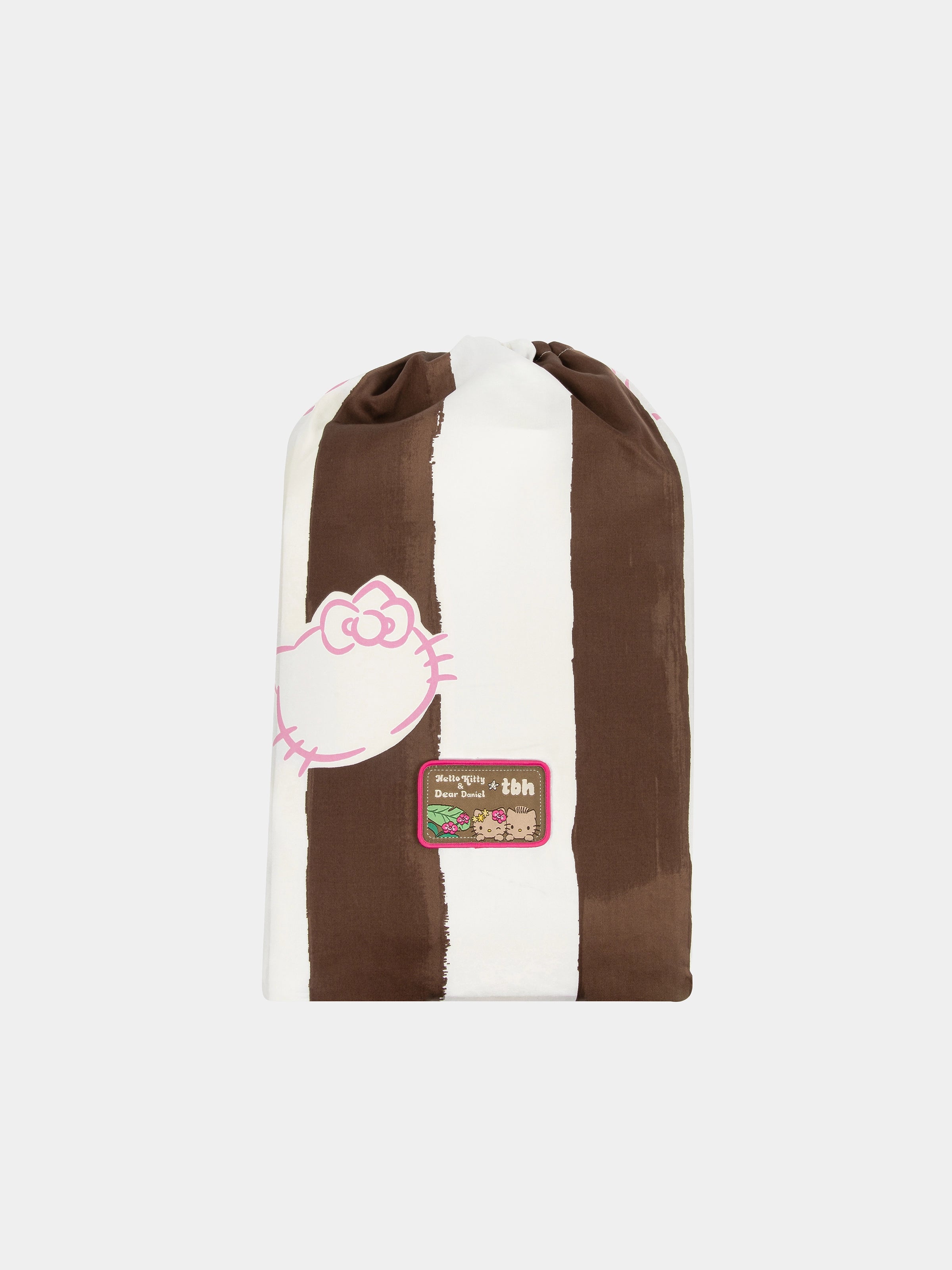 "Hello Kitty & Dear Daniel" Cotton Sateen Printed Bedding Set – Coconut Brown