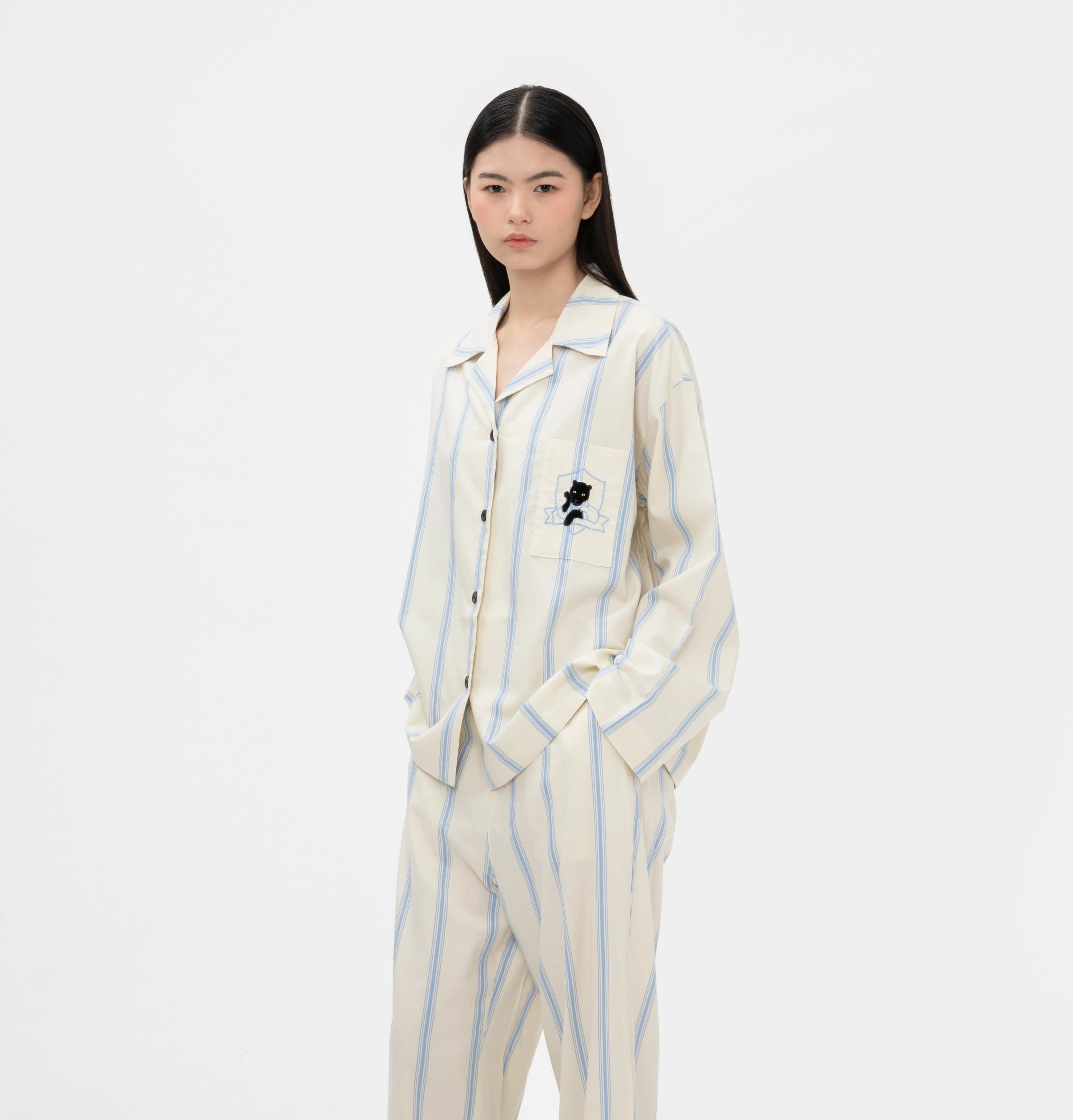 “Urban Jungle” Tencel Cotton Blend Loungewear Set White