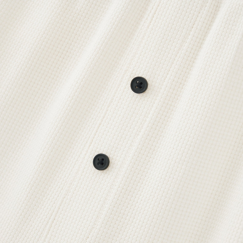 "Panda PomPom" Waffle Checks Loungewear Set – Black & White