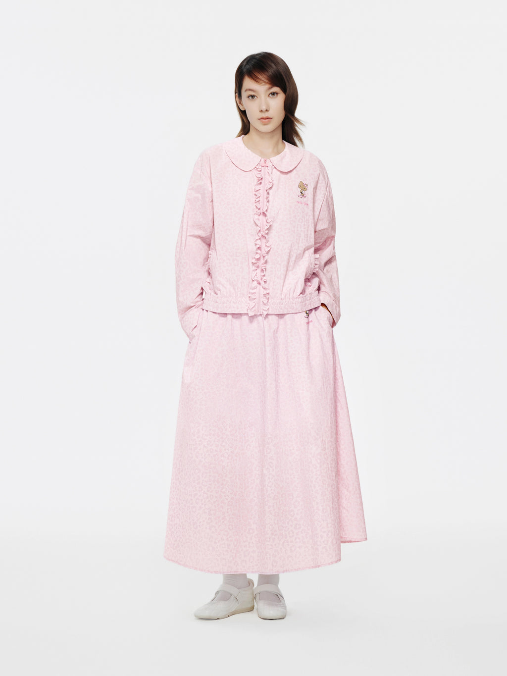 "Hello Kitty" Sun-Protective Outdoor Skirt – Pink Leopard