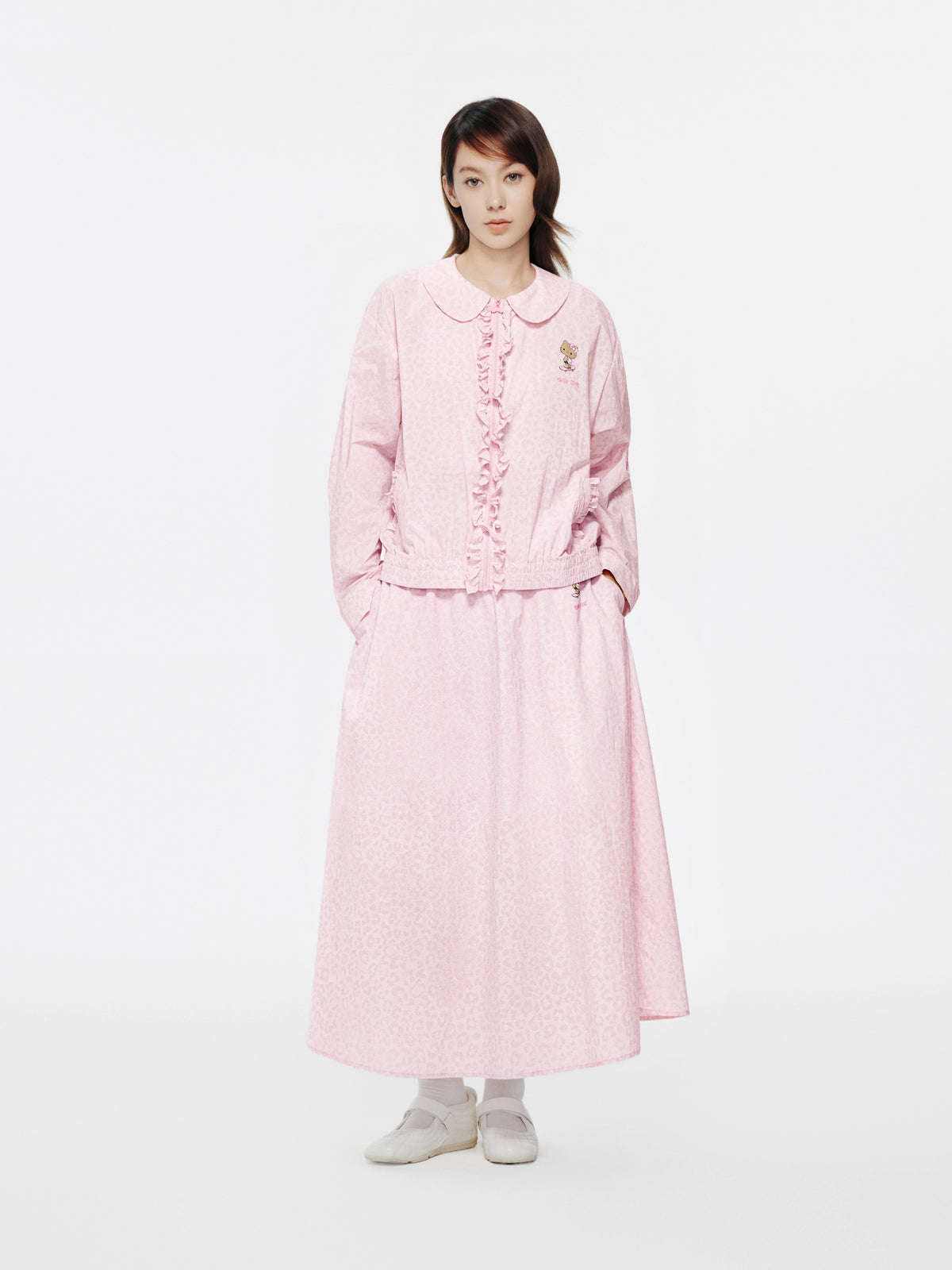 "Hello Kitty" Sun-Protective Outdoor Skirt – Pink Leopard