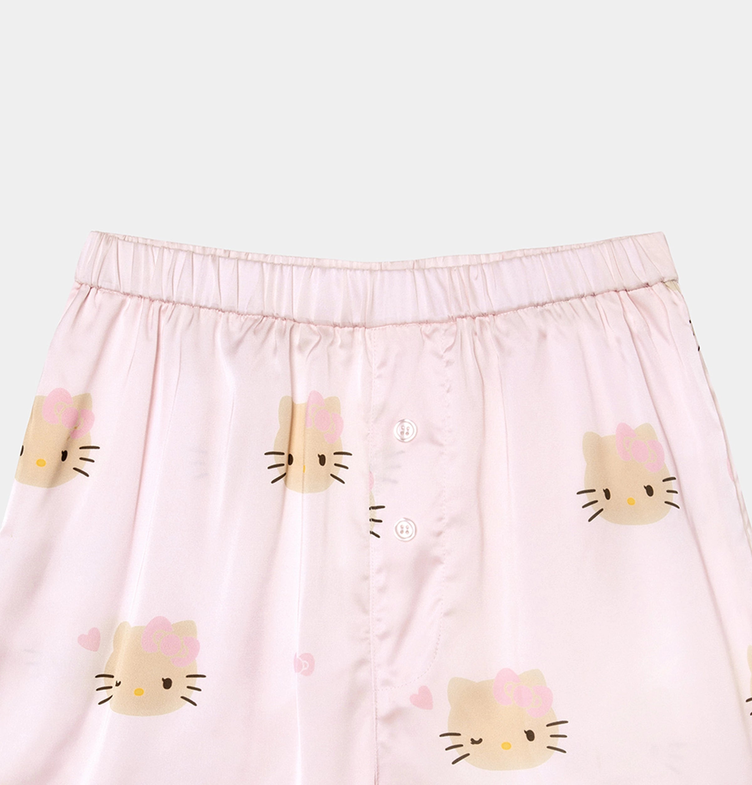"Hello Kitty" Satin Spaghetti Strap Top and Shorts Pajama Set – Y2k Pink