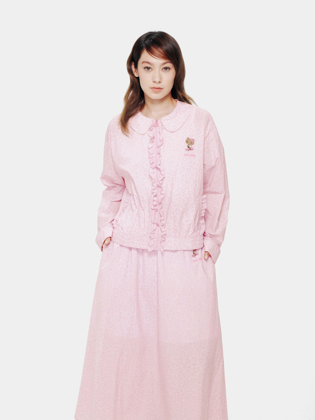 "Hello Kitty" Sun-Protective Outdoor Jacket – Pink Leopard