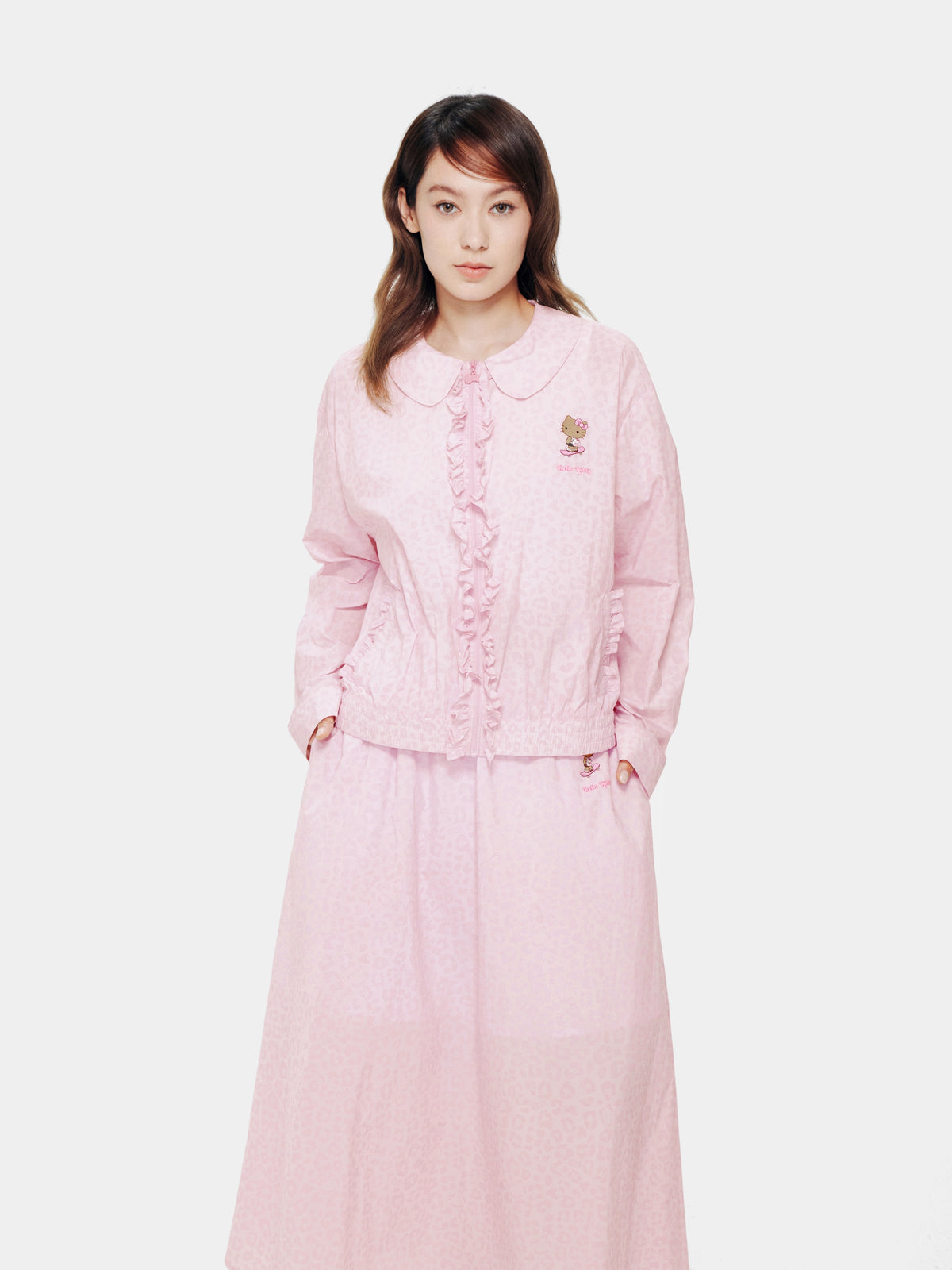 "Hello Kitty" Sun-Protective Outdoor Jacket – Pink Leopard