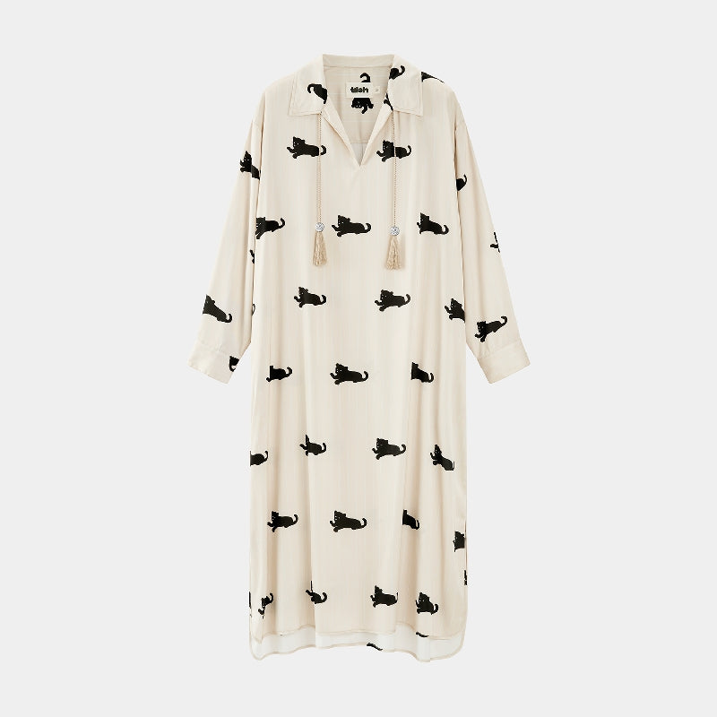 Urban Jungle Satin Nightgown Camel