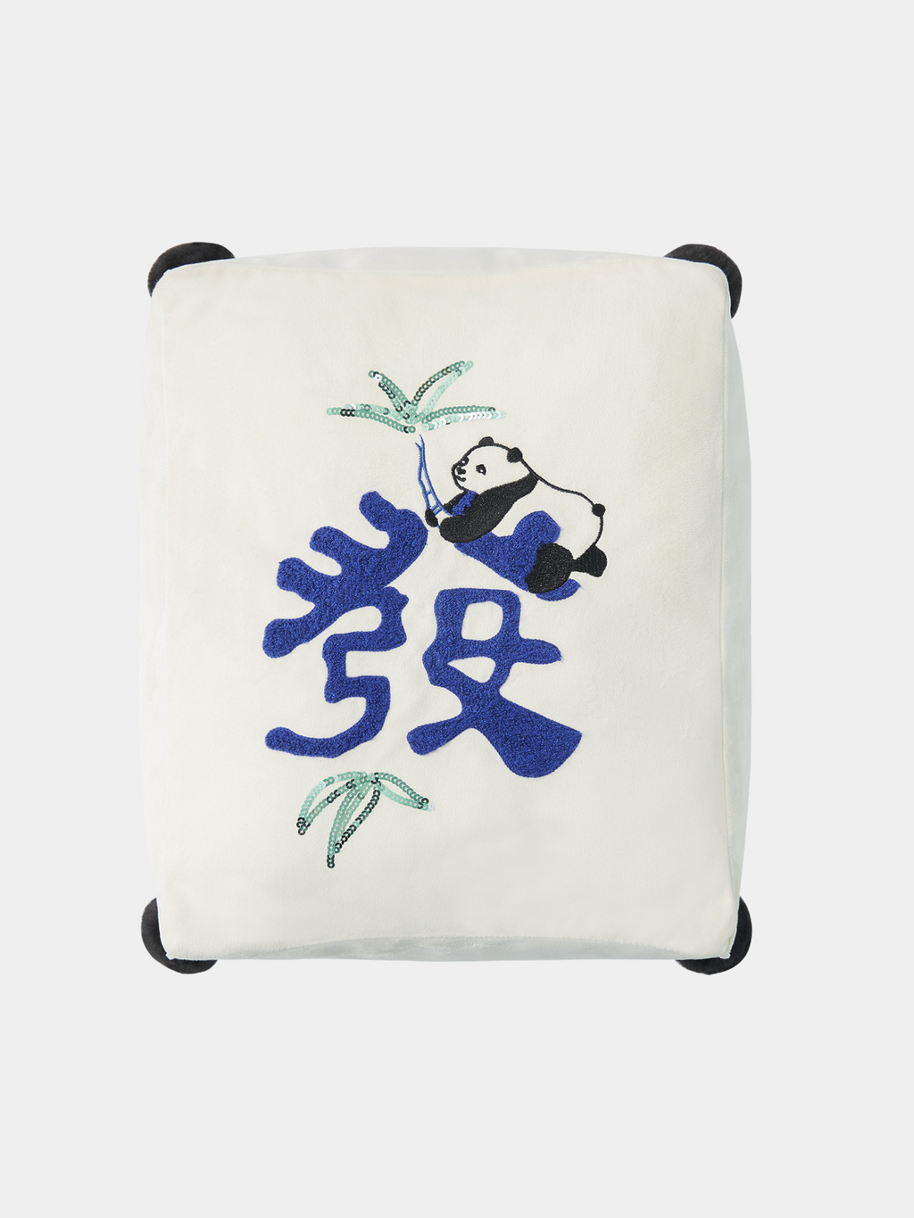 "Panda PomPom" Mahjong Cushion