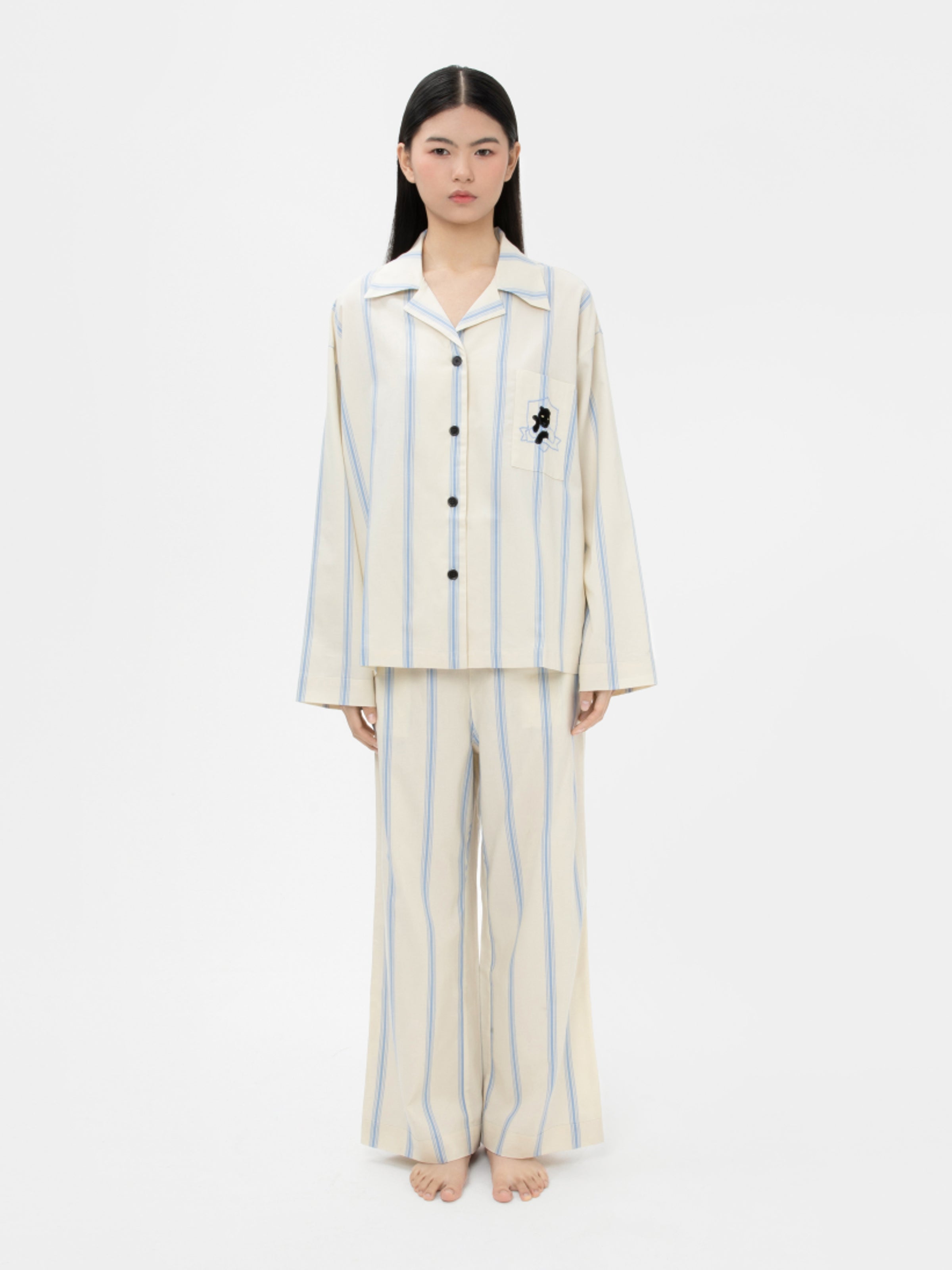 “Urban Jungle” Tencel Cotton Blend Loungewear Set White