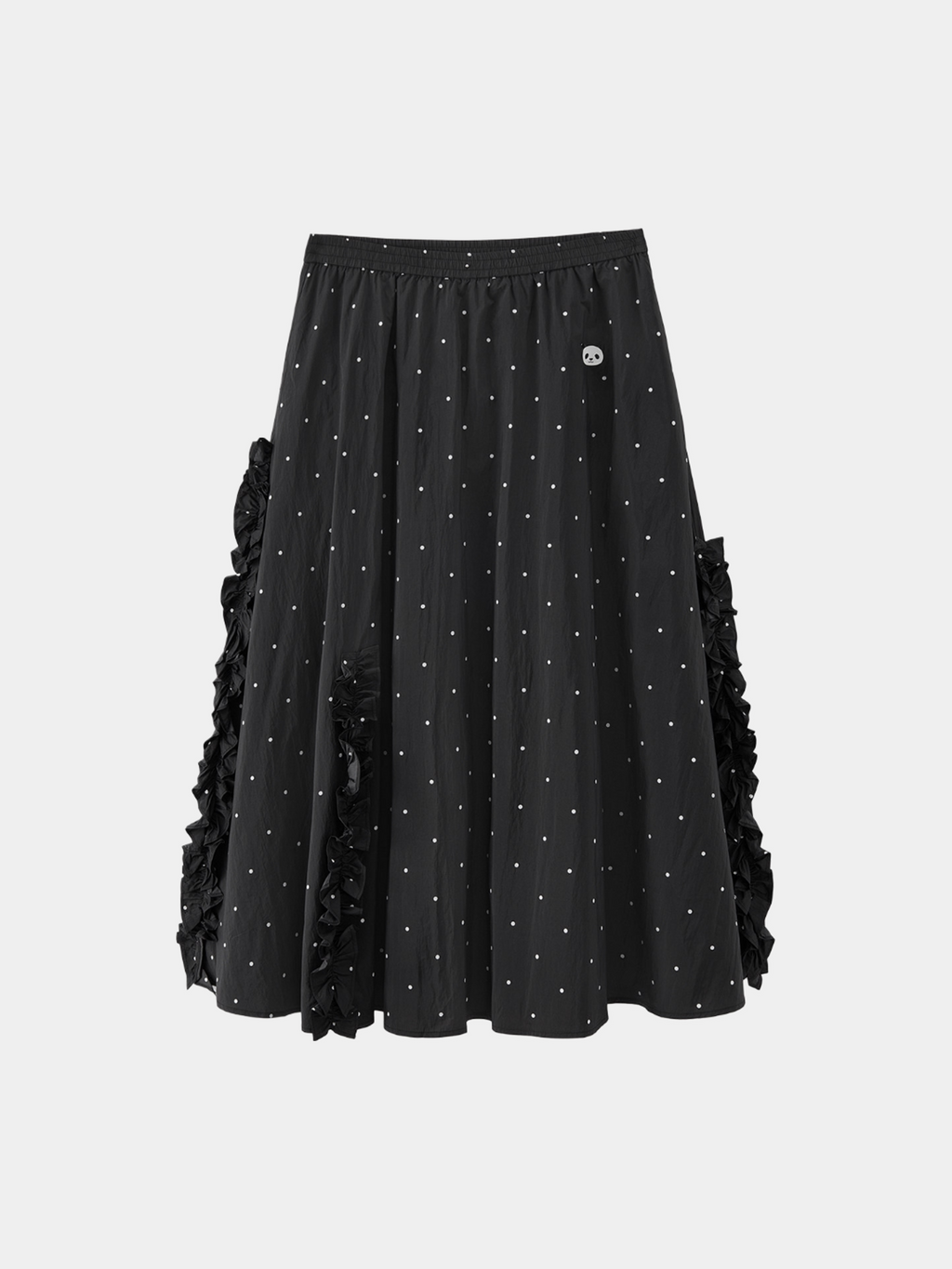 "Panda PomPom" Sun-pretective Outdoor Skirt Black Polka Dot