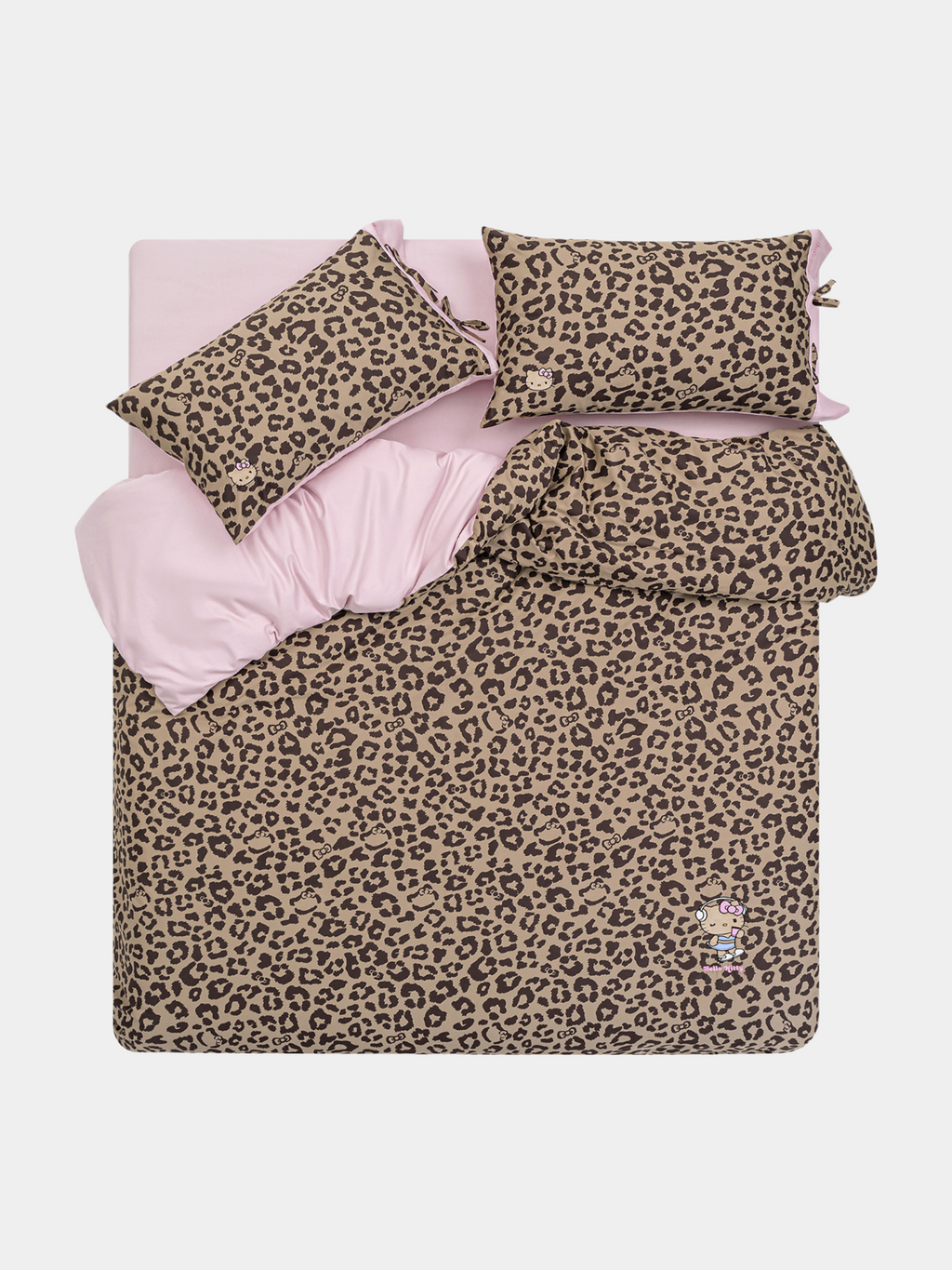 "Hello Kitty" Cotton Sateen Bedding Set – Leopard