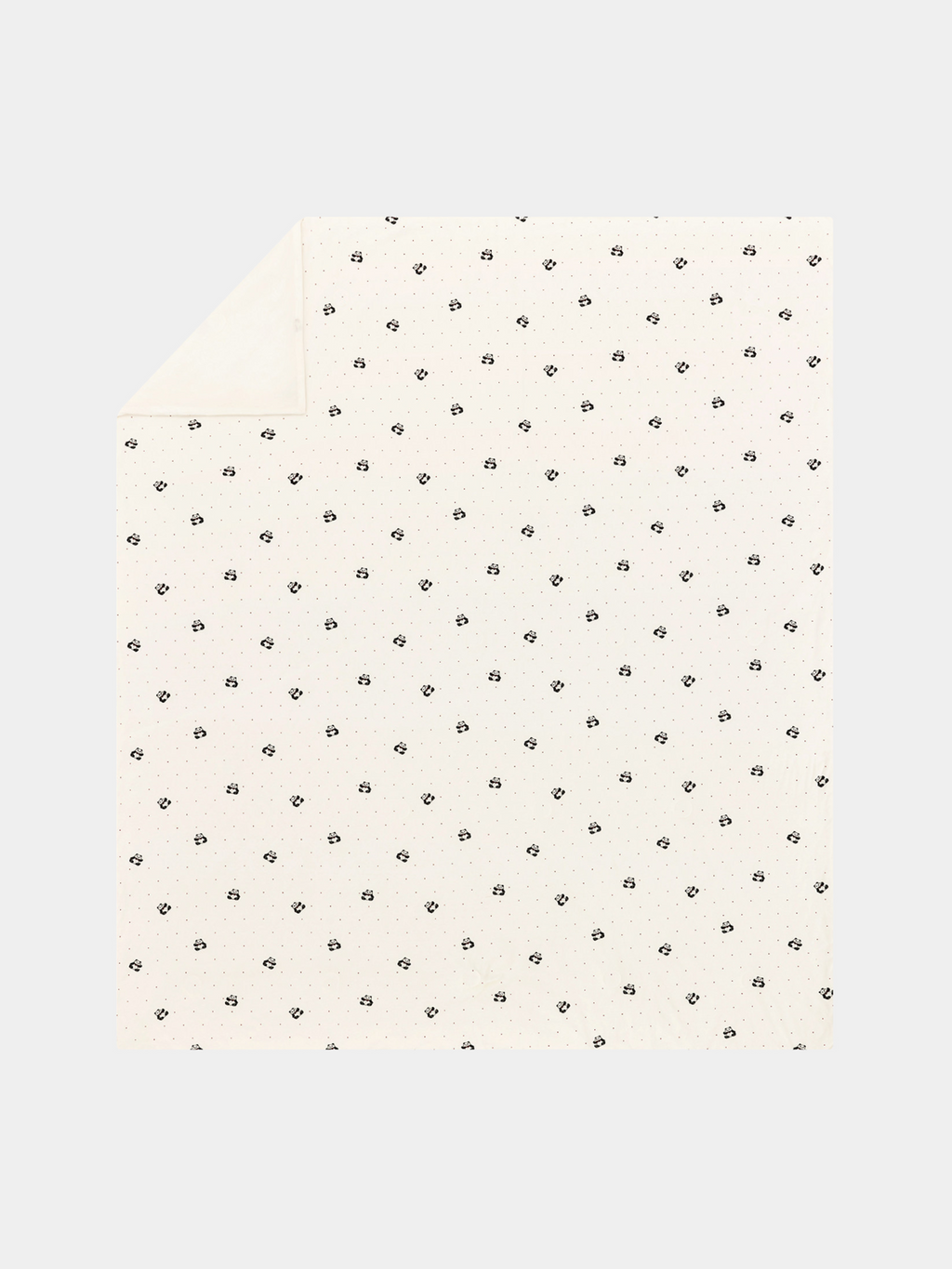 "Panda PomPom" Knitted Summer Quilt White