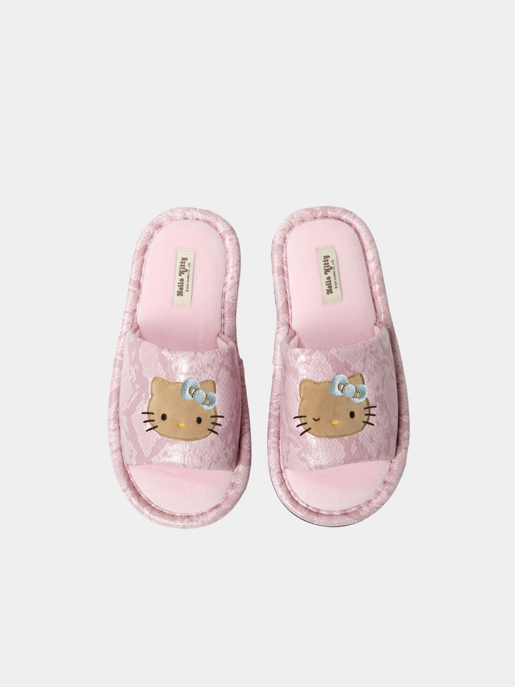 “Hello Kitty” PU Slippers Pink Snake Print