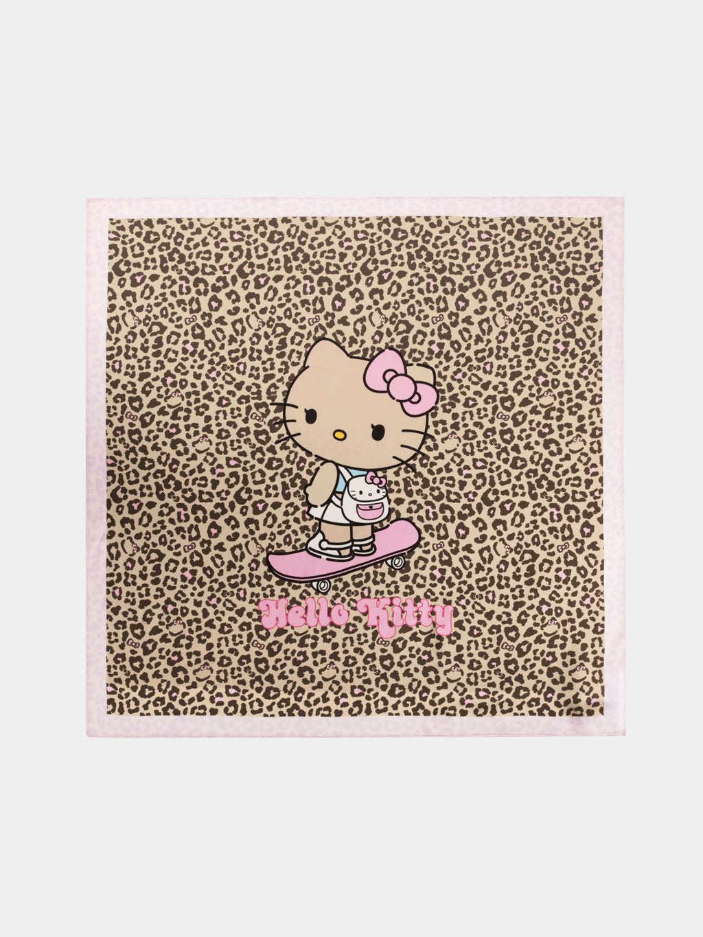 "Hello Kitty" Premium Heavy Mulberry Silk Square Scarf – Tanned Hello Kitty