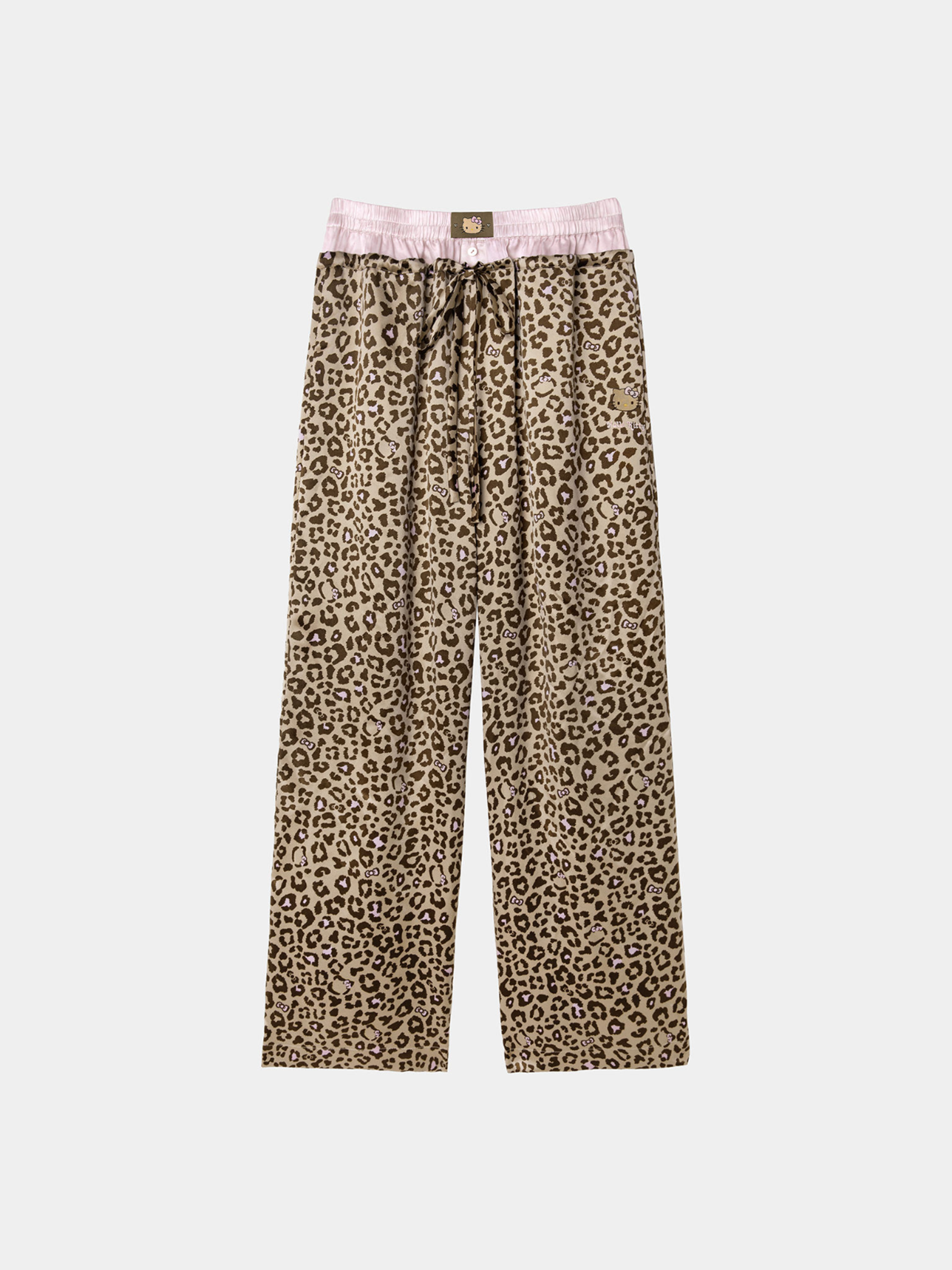 "Hello Kitty" Premium Heavy Mulberry Silk  Pants – Leopard