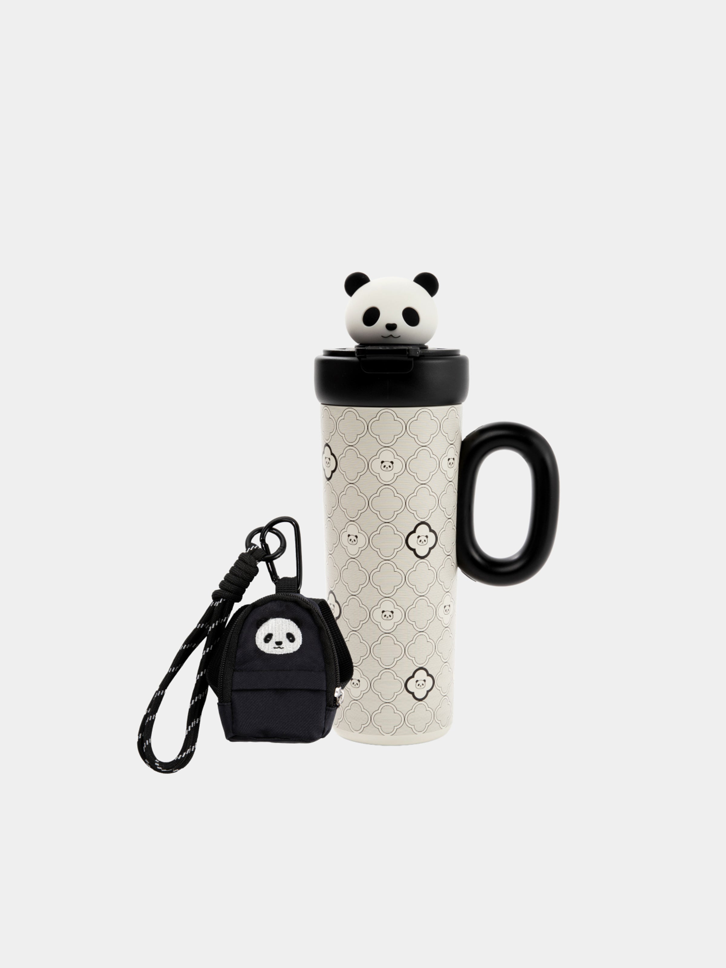 "Panda PomPom"  stainless steel straw tumbler (with mini bag）