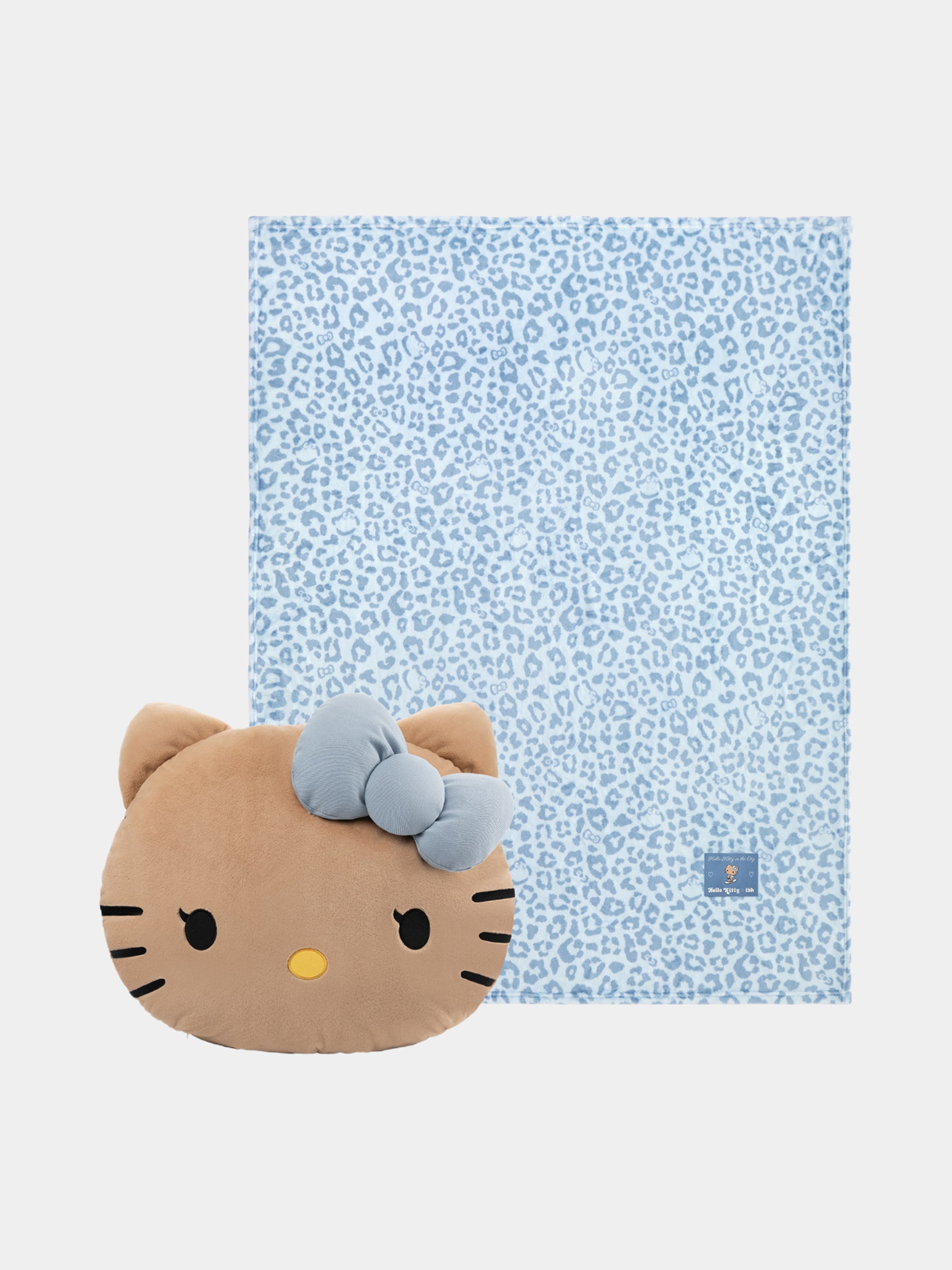 "Hello Kitty"  Cushion & Scented Flannel Throw Set – Denim