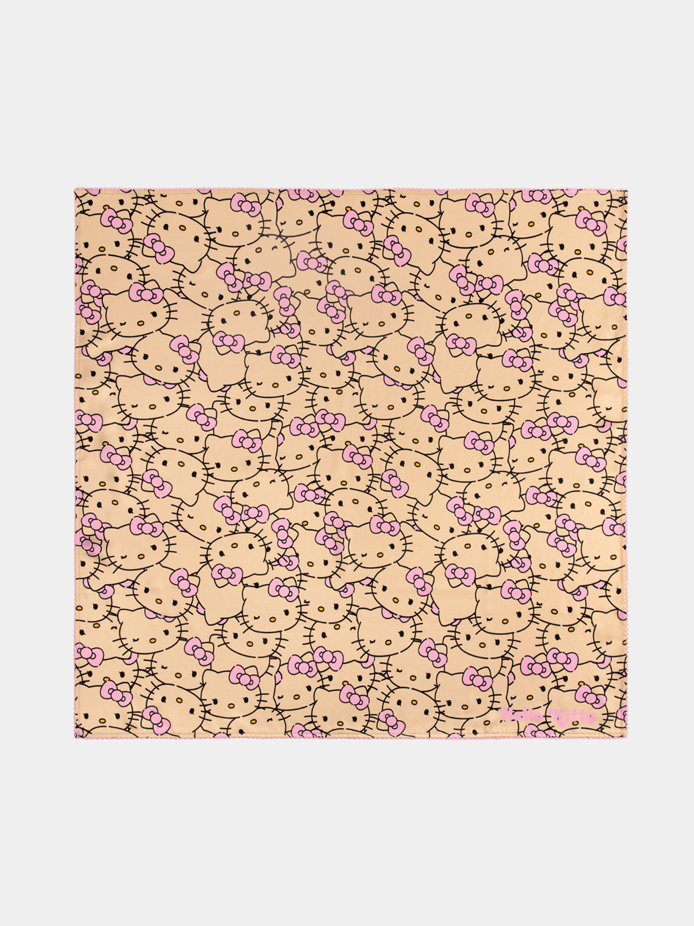 "Hello Kitty" Premium Heavy Mulberry Silk Square Scarf – Hello Kitty Pattern