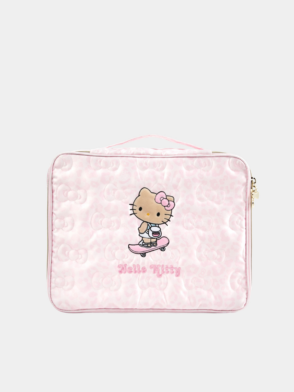 "Hello Kitty" Large Quilted Travel Storage Bag – Pink Leopard