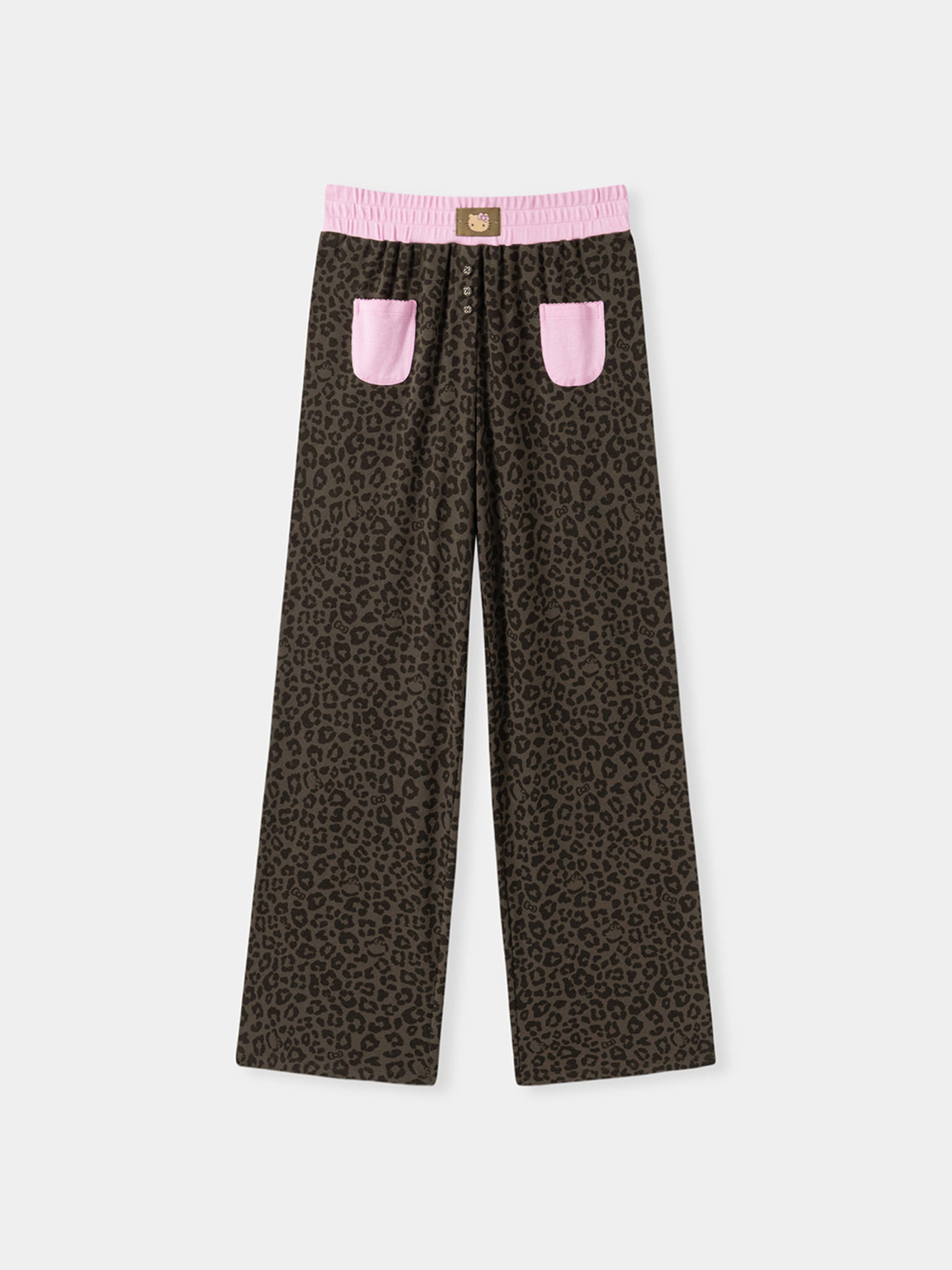 "Hello Kitty" Jersey Rib Jacquard Pants Choco