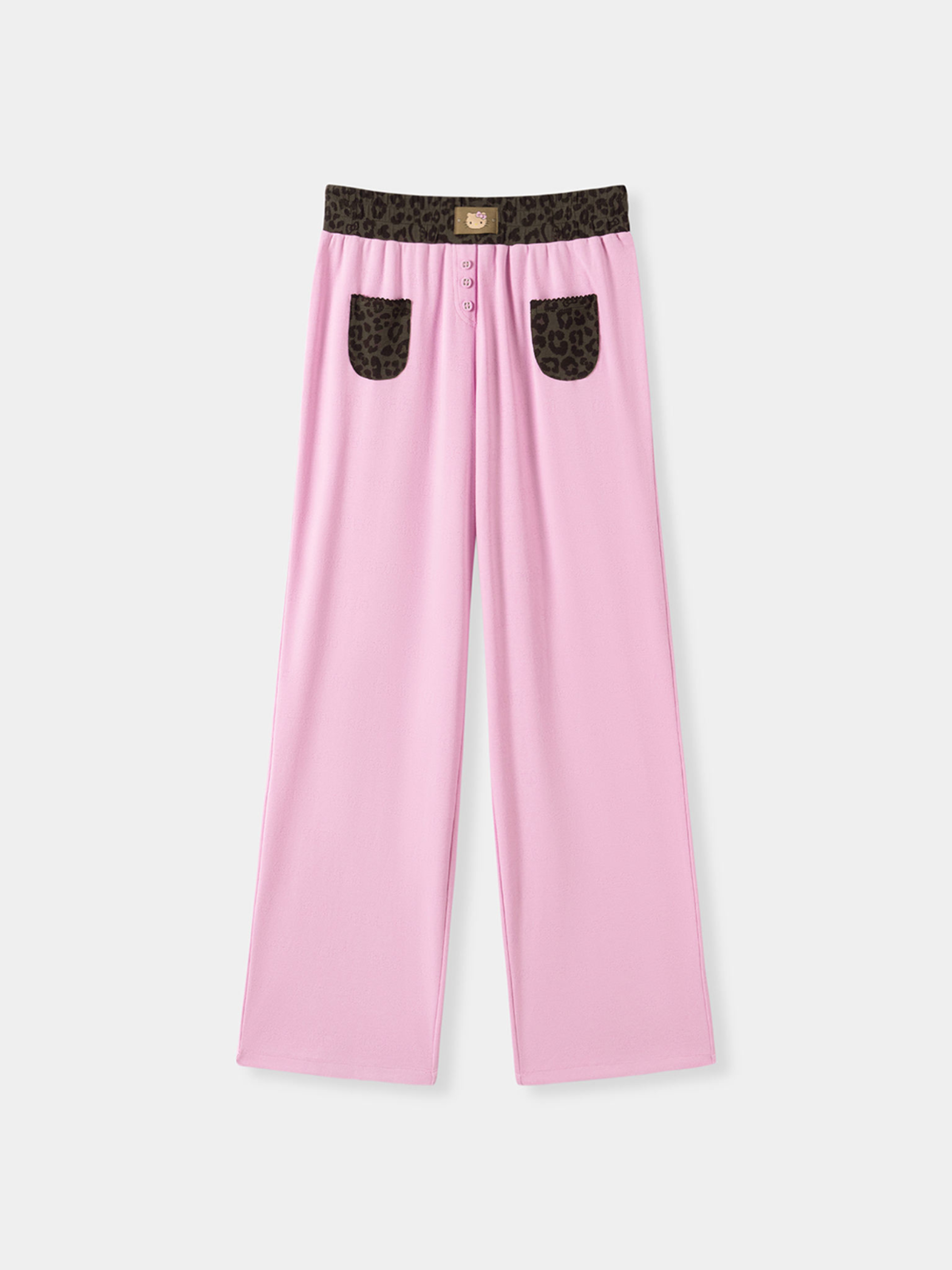 "Hello Kitty" Jersey Rib Jacquard Pants – Rapsberry