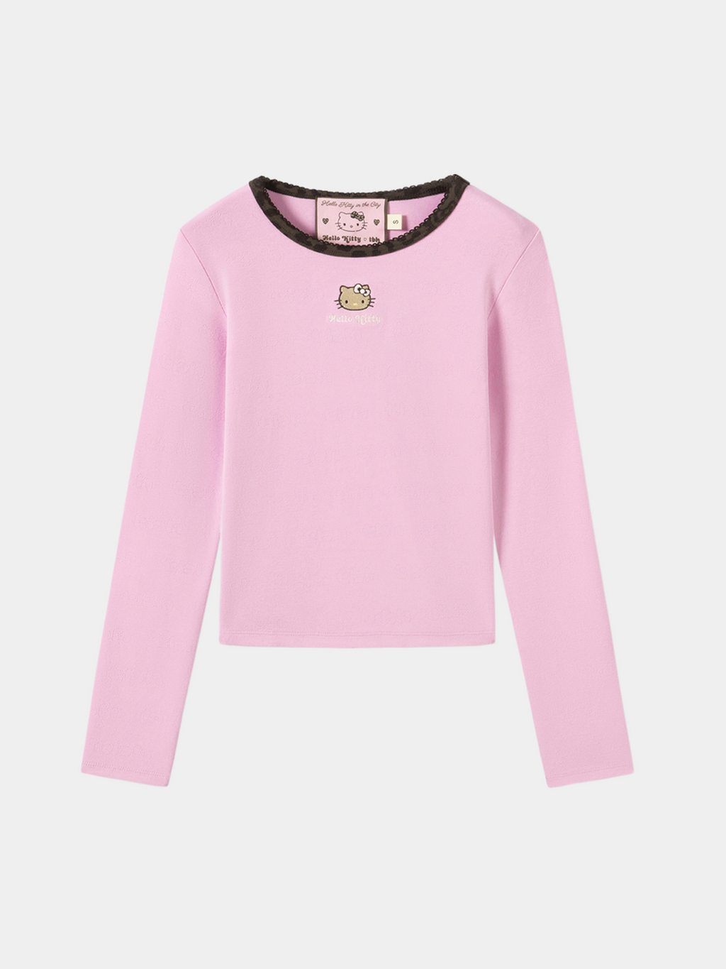 "Hello Kitty" Jersey Rib Jacquard T-Shirt – Rapsberry