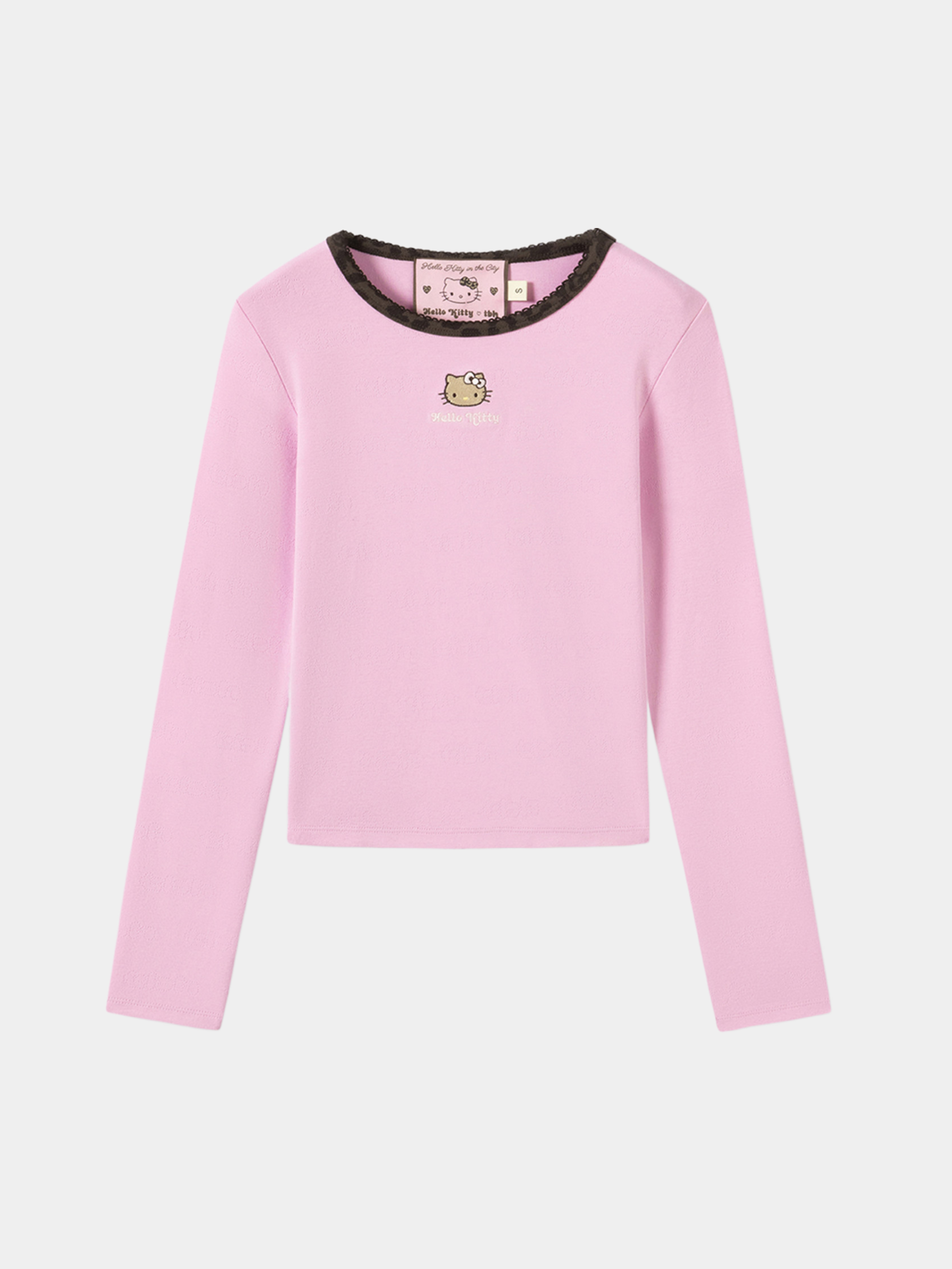 "Hello Kitty" Jersey Rib Jacquard T-Shirt – Rapsberry