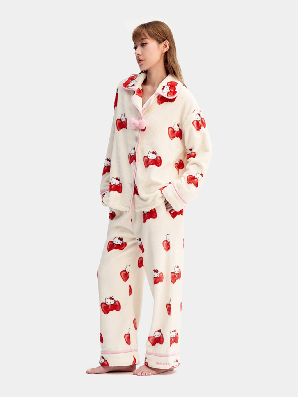 "Hello Kitty" Flannel Loungewear Set – Bow Tie