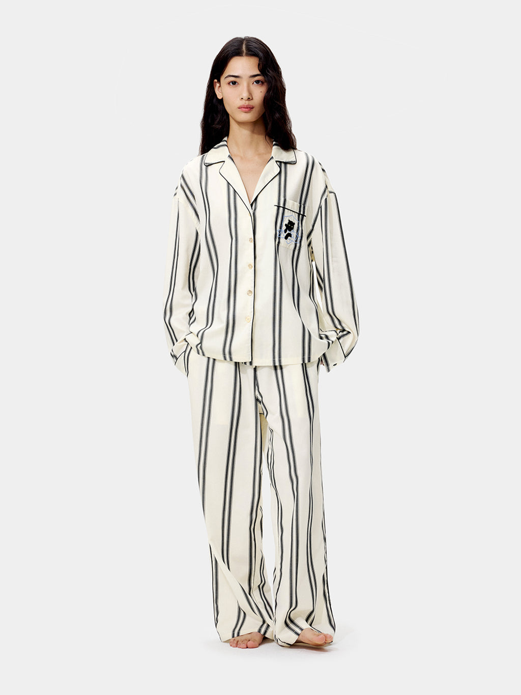"Urban Jungle" Tencel Cotton Blend Loungewear Set – Moonlight White
