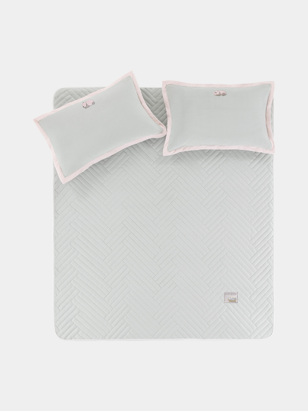 "Panda PomPom" Micro Flannel Mattress Protector Set