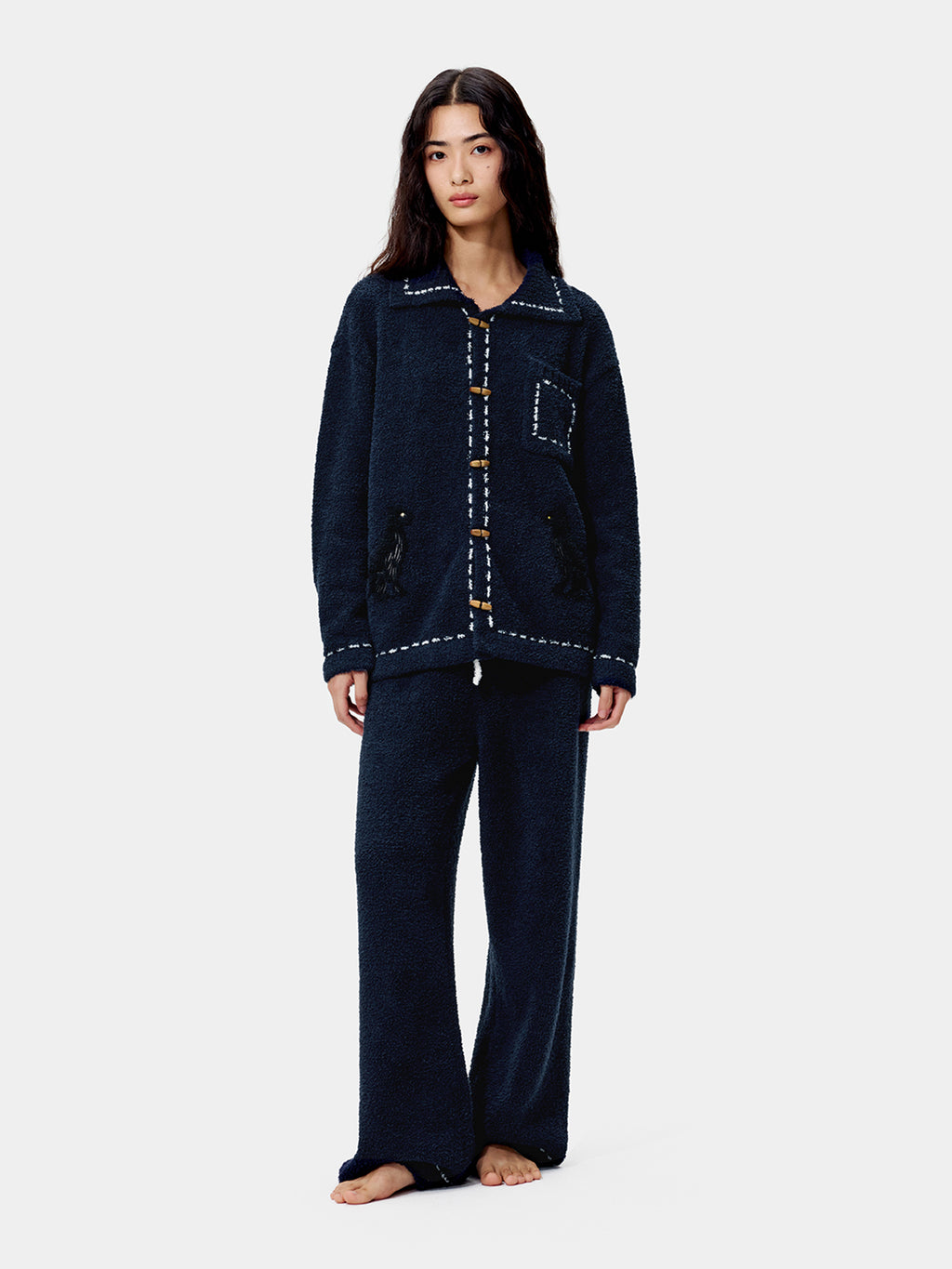 "Urban Jungle" Havey Knit Loungewear Set Night Blue