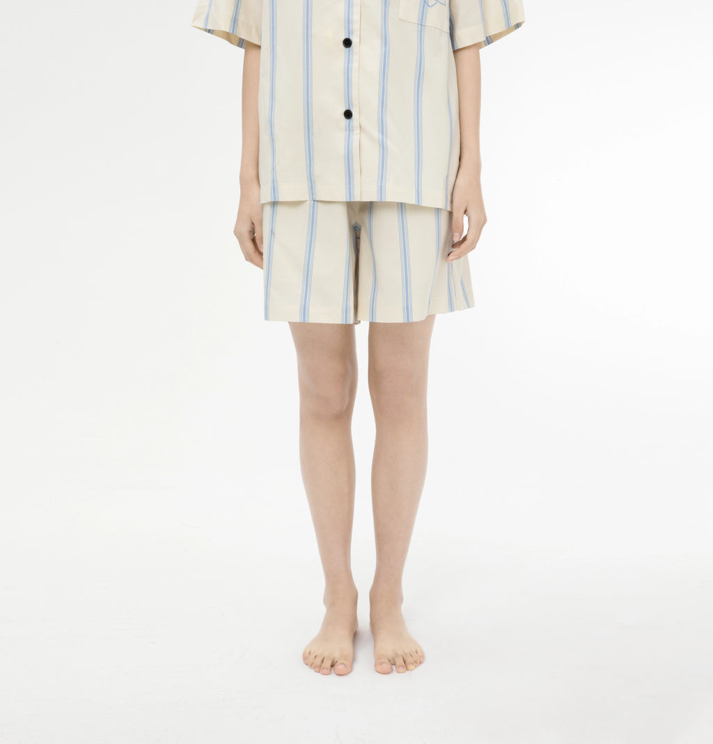 “Urban Jungle” Tencel Cotton Blend Short Sleeve Loungewear Set White