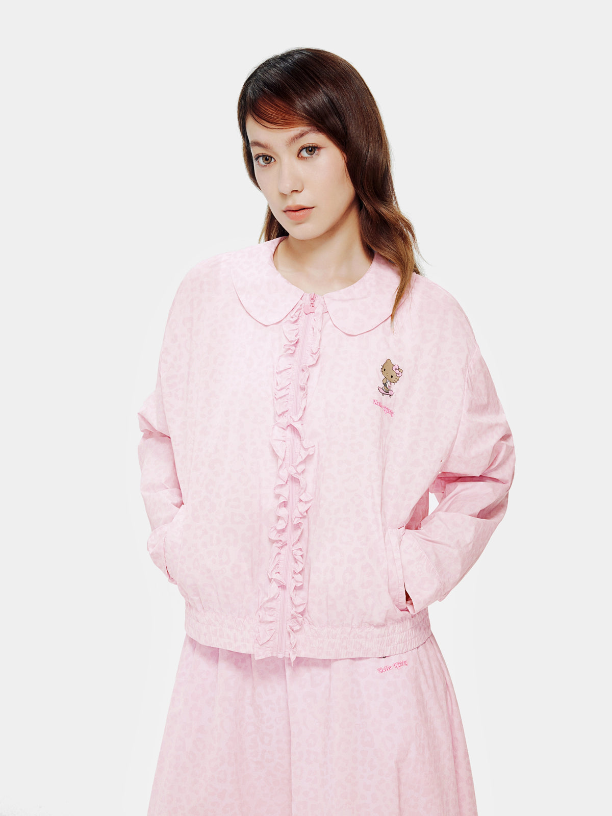 "Hello Kitty" Sun-Protective Outdoor Jacket – Pink Leopard