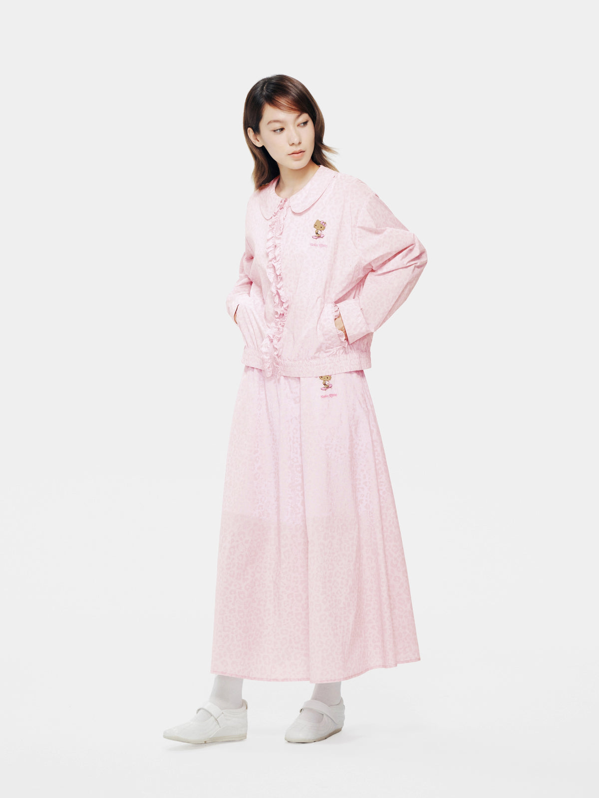 "Hello Kitty" Sun-Protective Outdoor Skirt – Pink Leopard