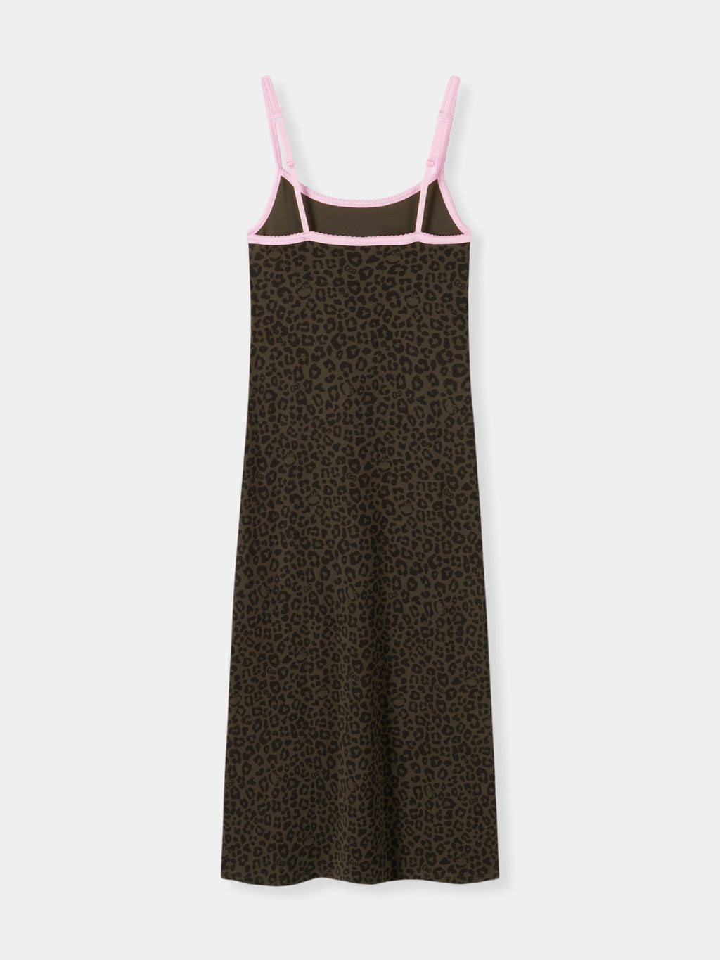 "Hello Kitty" Jersey Rib Jacquard Spaghetti Strap Nightgown – Choco
