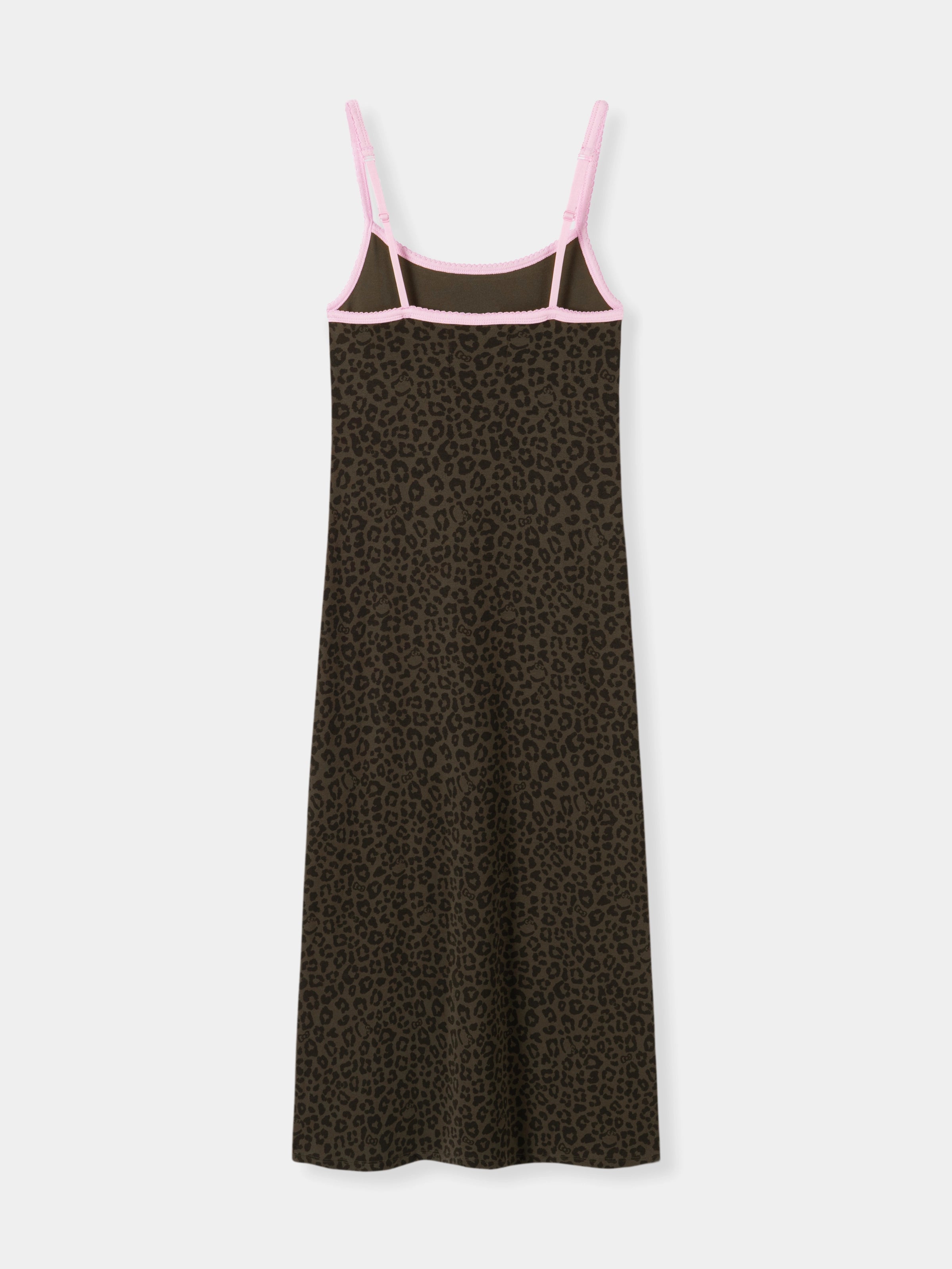 "Hello Kitty" Jersey Rib Jacquard Spaghetti Strap Nightgown – Choco