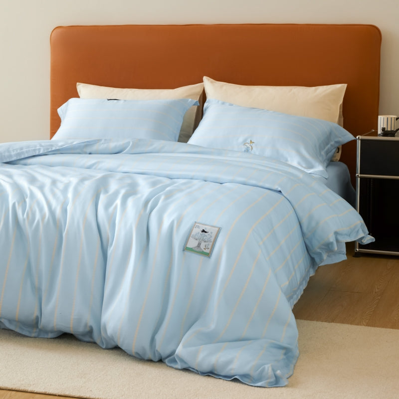 "Urban Jungle" Black Panther Tencel Bedding Set – Water Blue