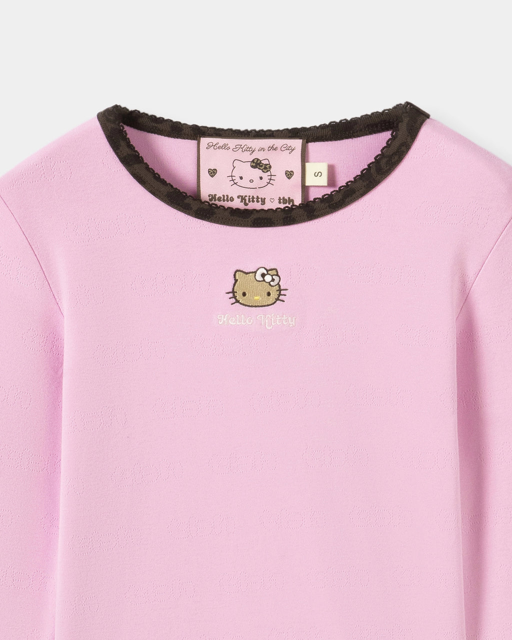 "Hello Kitty" Jersey Rib Jacquard T-Shirt – Rapsberry