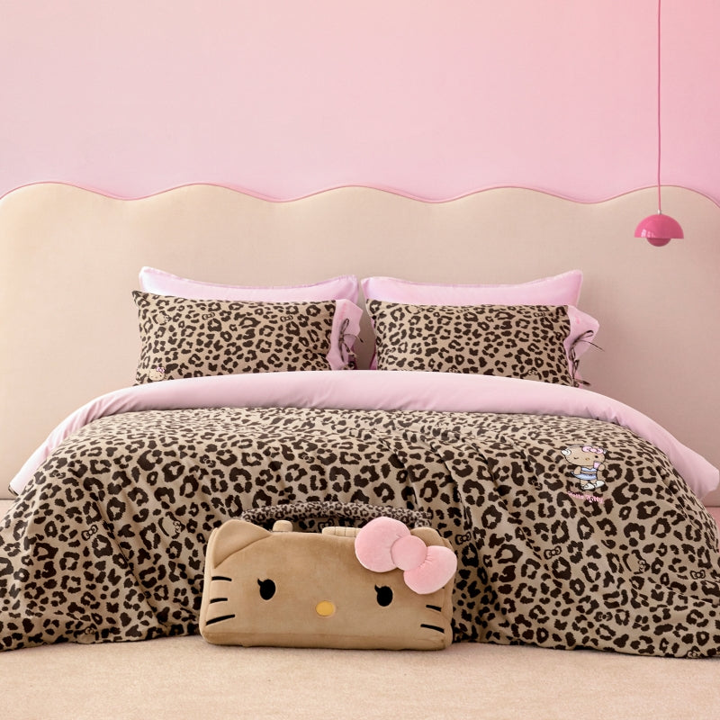 "Hello Kitty" Cotton Sateen Bedding Set – Leopard