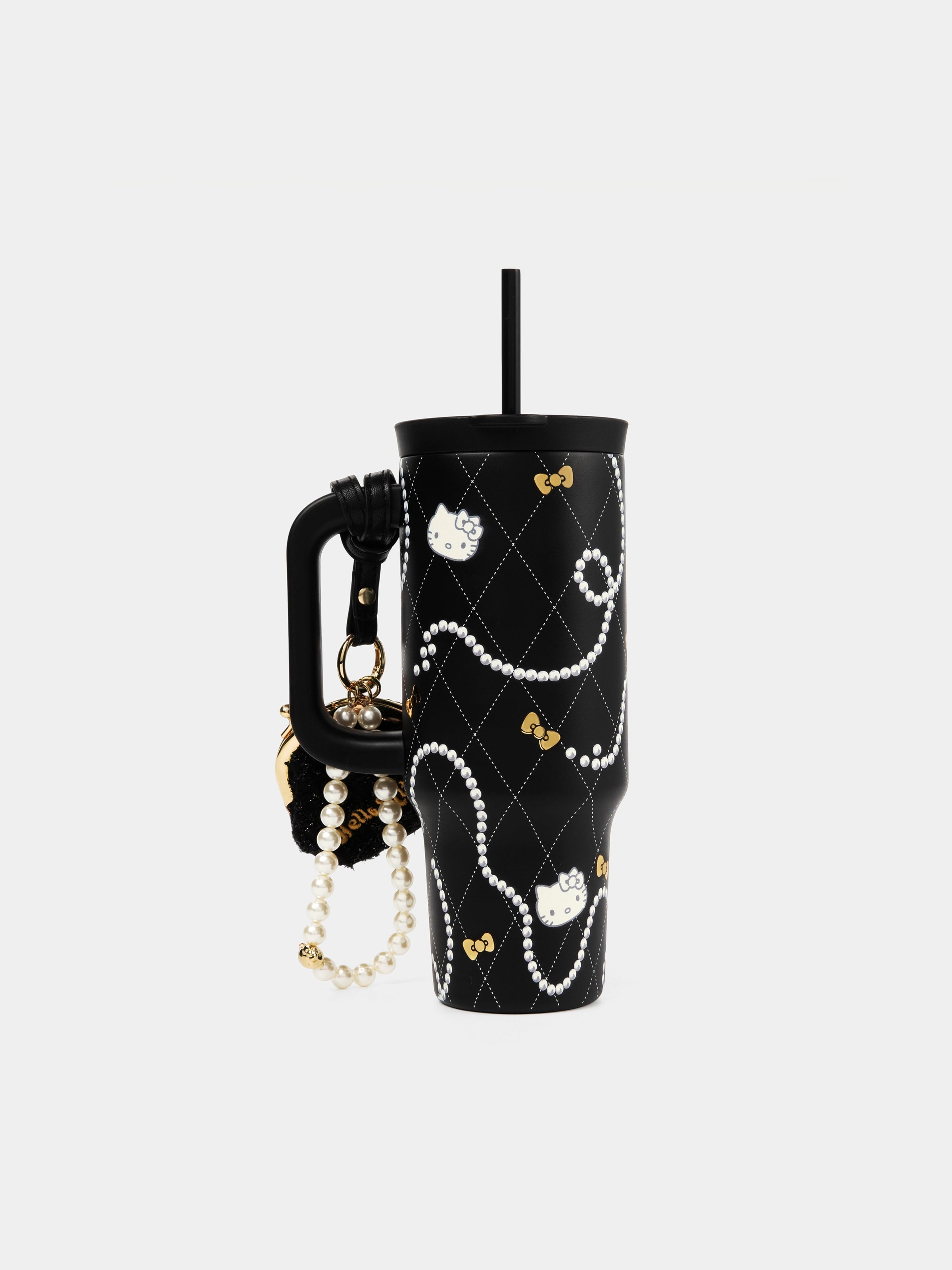 "Hello Kitty" stainless steel insulated tumbler 900ml (with mini frame purse) Pearl necklace
