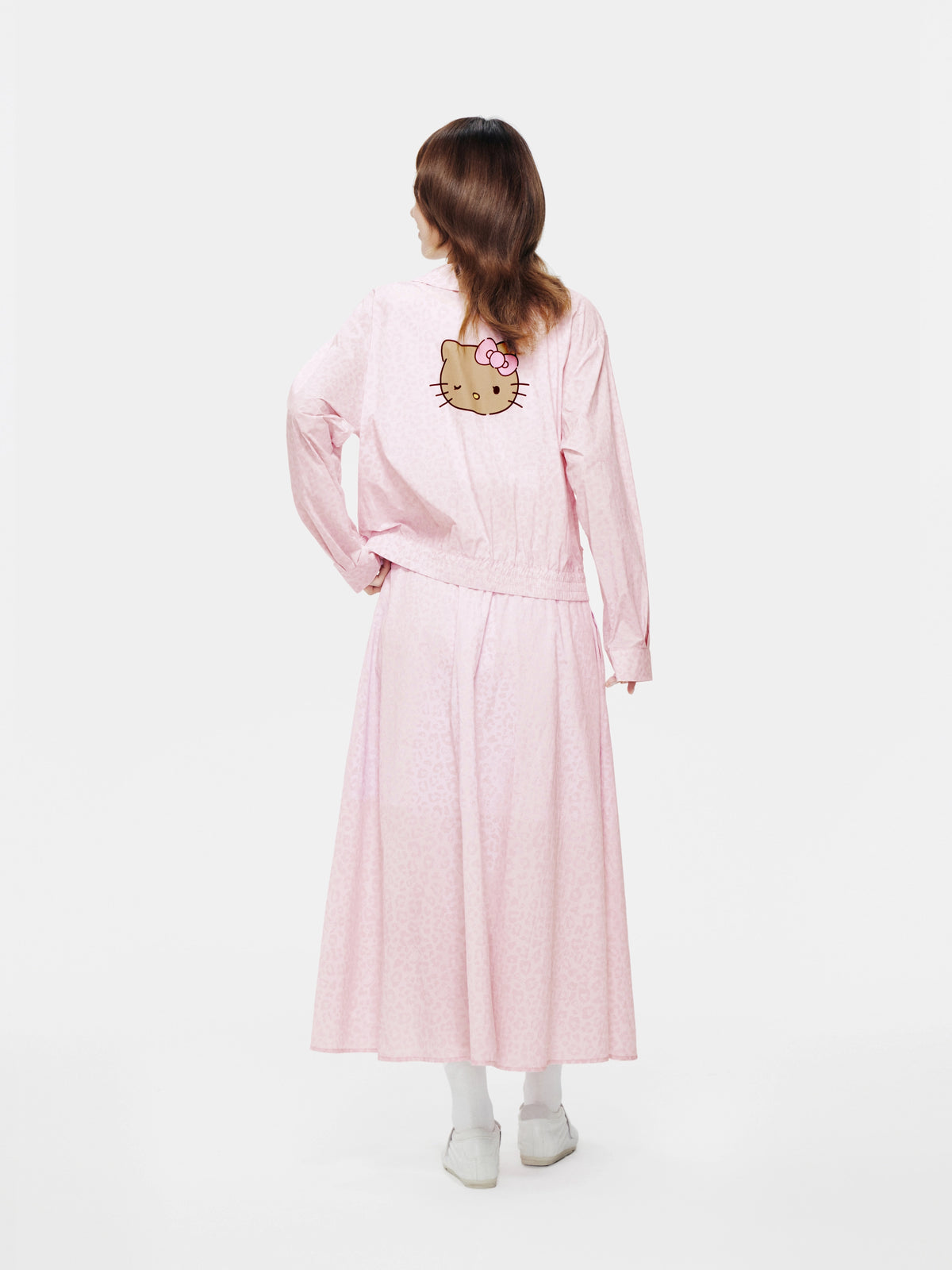 "Hello Kitty" Sun-Protective Outdoor Skirt – Pink Leopard