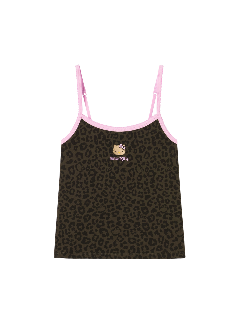 "Hello Kitty" Jersey Rib Jacquard Spaghetti Strap Top & Shorts Pajama Set – Choco